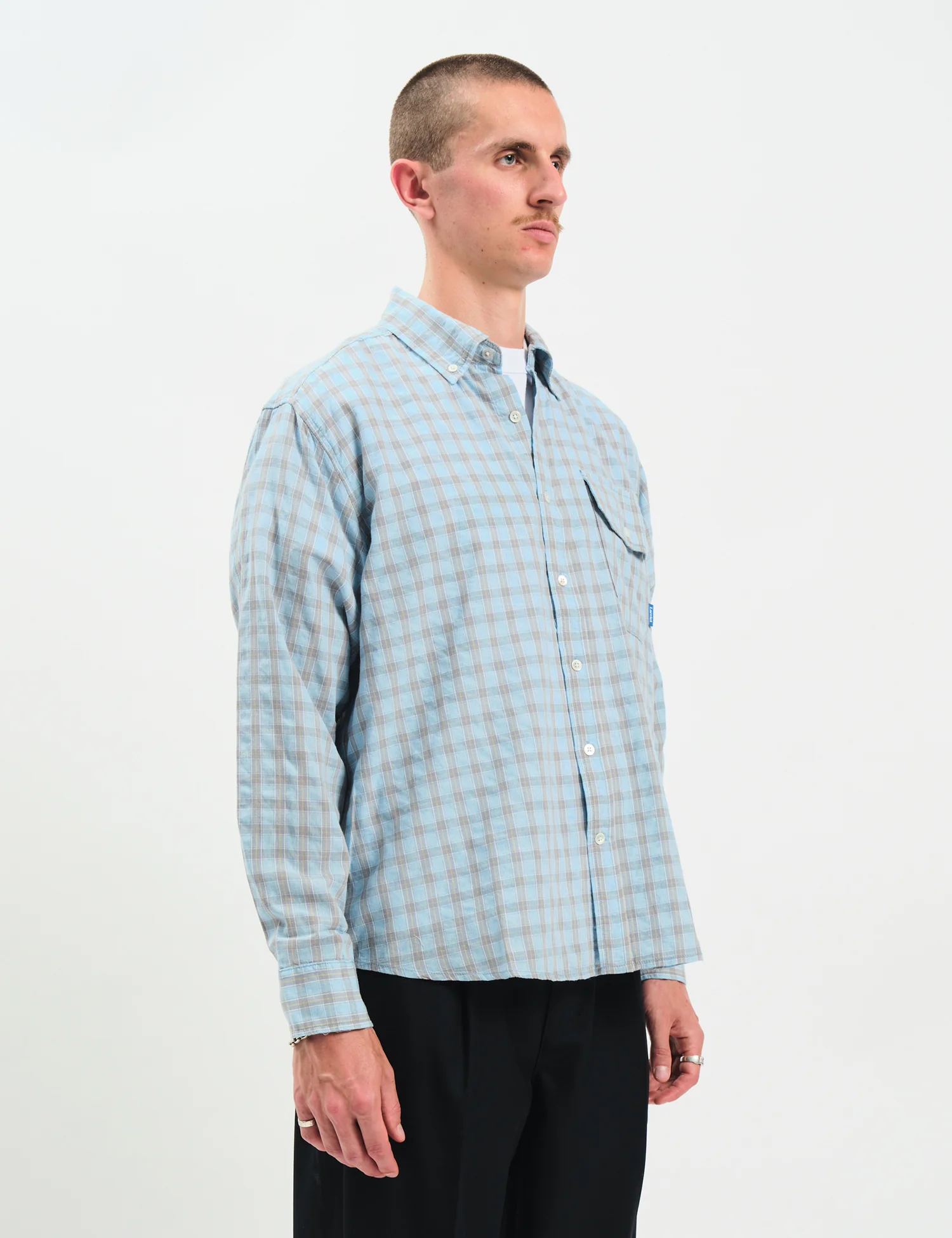 Larriet Weisner Rain Plaid Shirt - Blue - Image 5