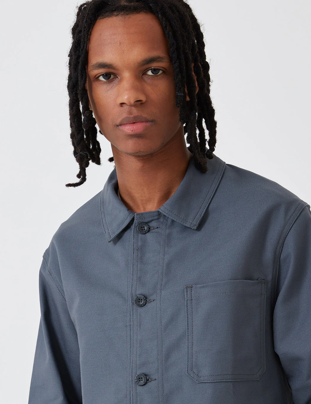 Le Laboureur Cotton Work Jacket - Charcoal Grey - Image 2