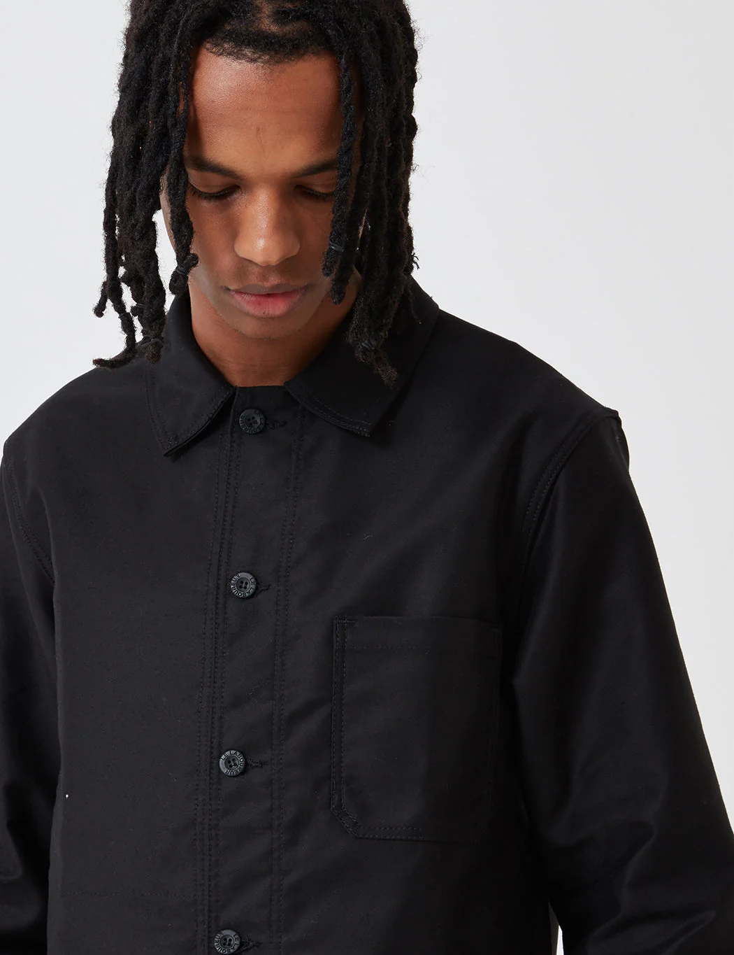 Le Laboureur Moleskin Work Jacket - Black - Image 2