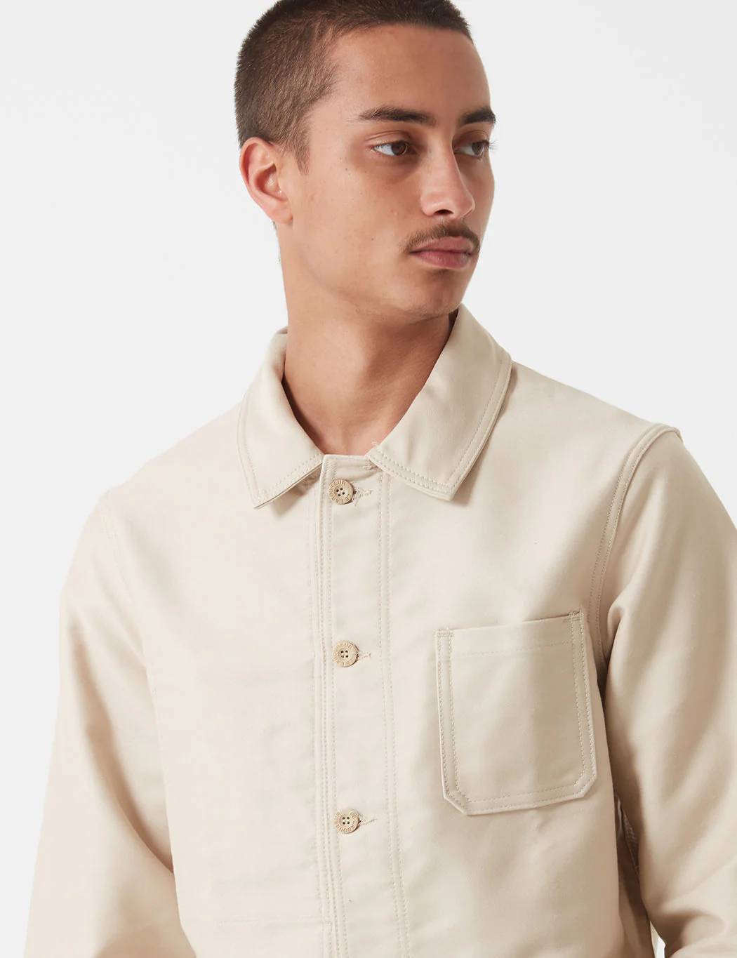 Le Laboureur Moleskin Work Jacket - Ecru - Image 2