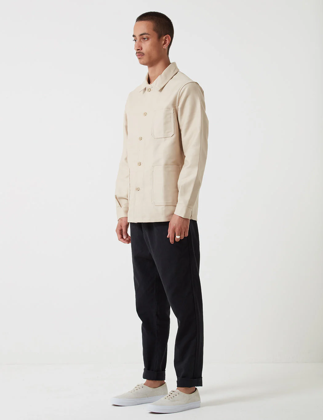 Le Laboureur Moleskin Work Jacket - Ecru - Image 3