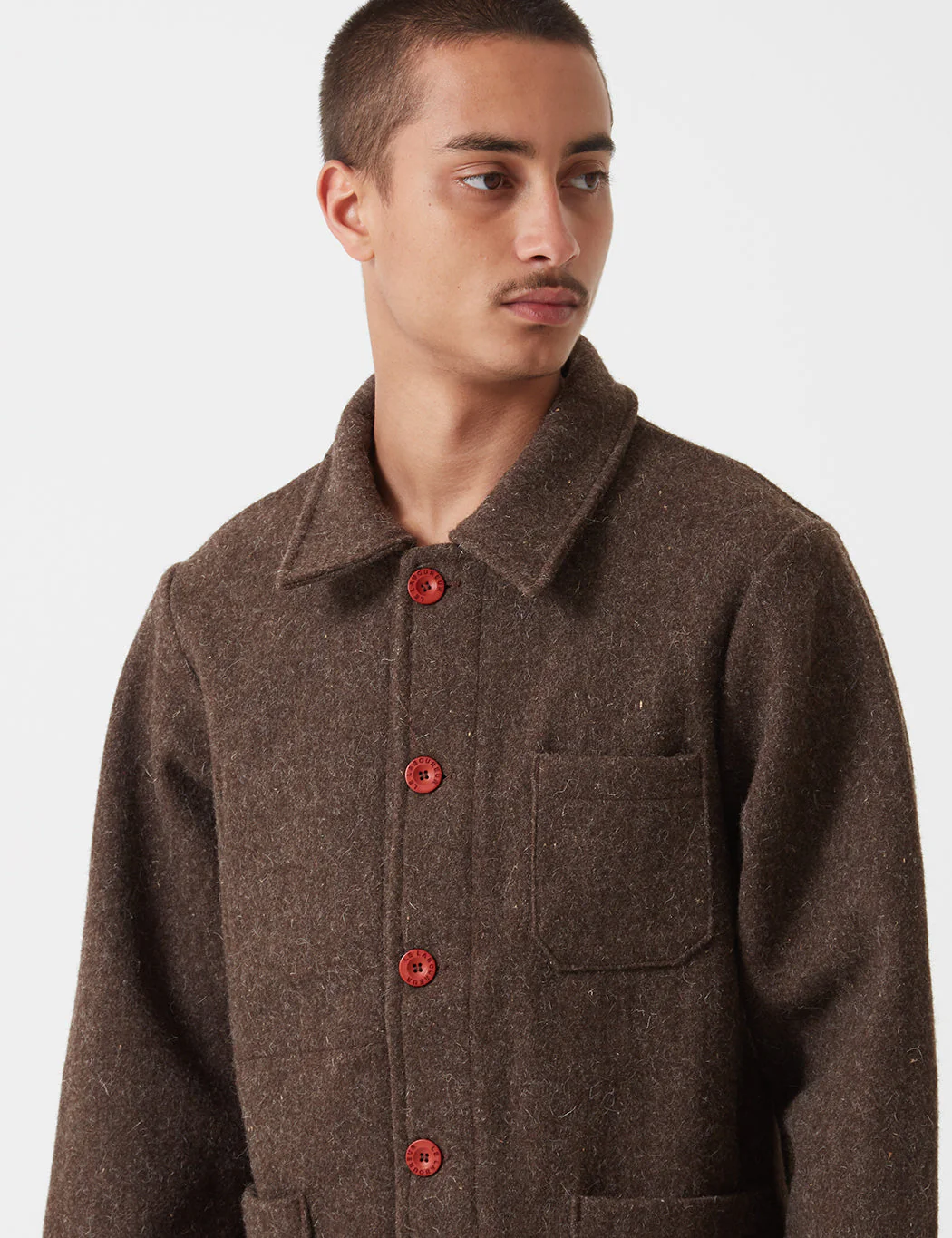 Le Laboureur Wool Work Jacket - Brown - Image 2