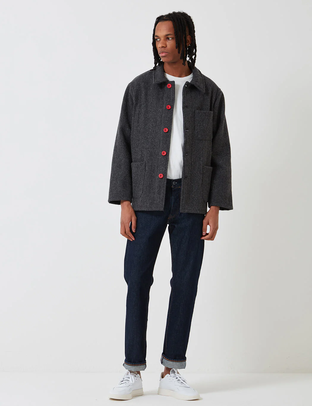 Le Laboureur Wool Work Jacket - Grey - Image 3