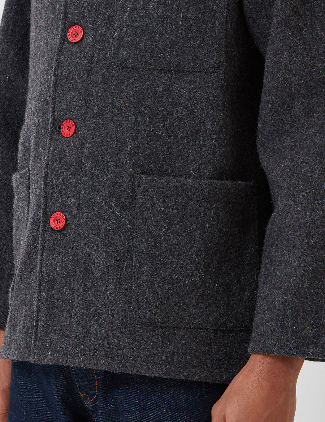 Le Laboureur Wool Work Jacket - Grey - Image 4