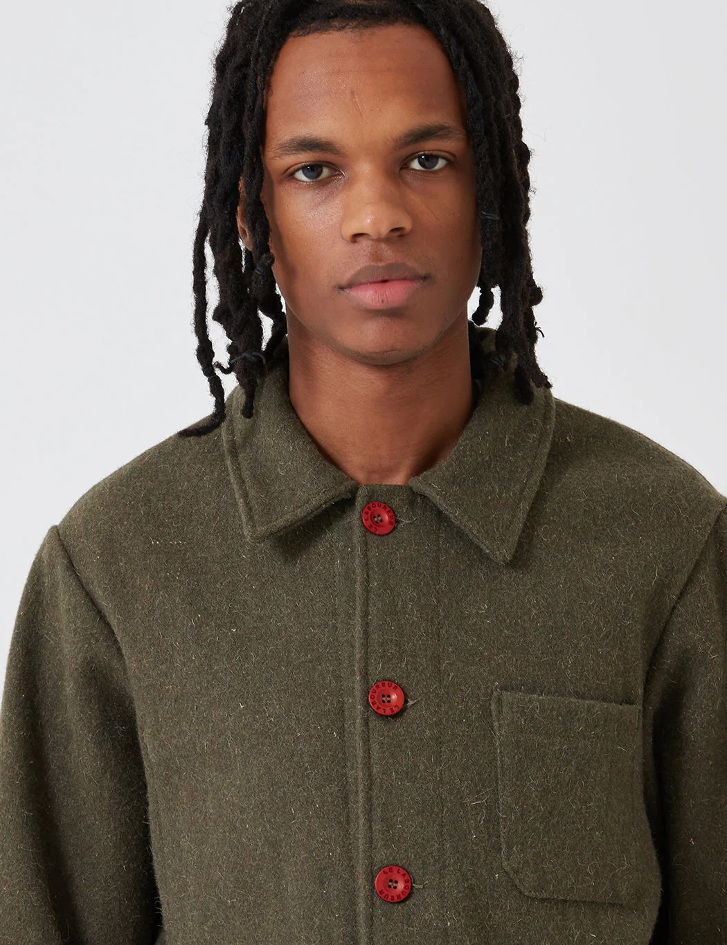 Le Laboureur Wool Work Jacket - Khaki Green - Image 2