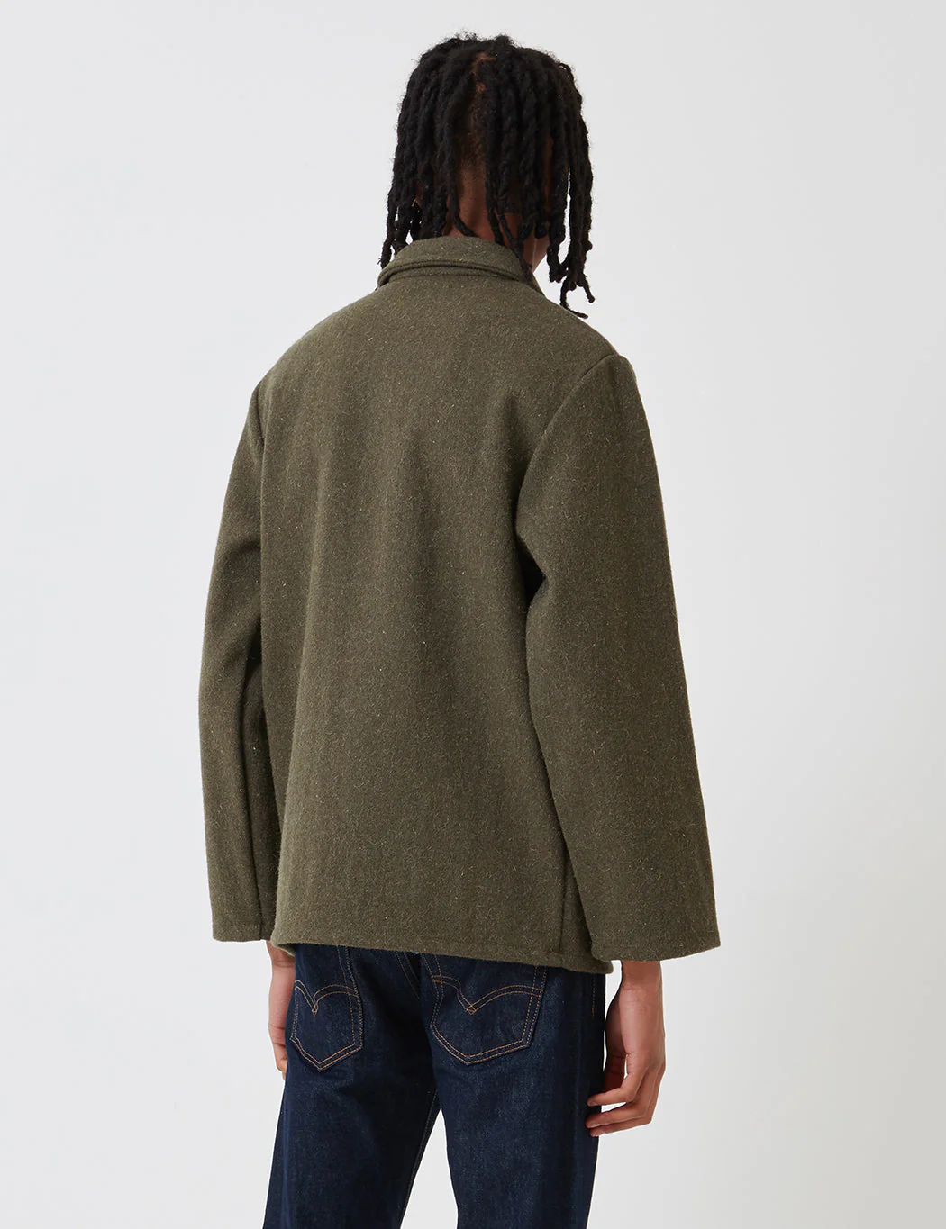 Le Laboureur Wool Work Jacket - Khaki Green - Image 3