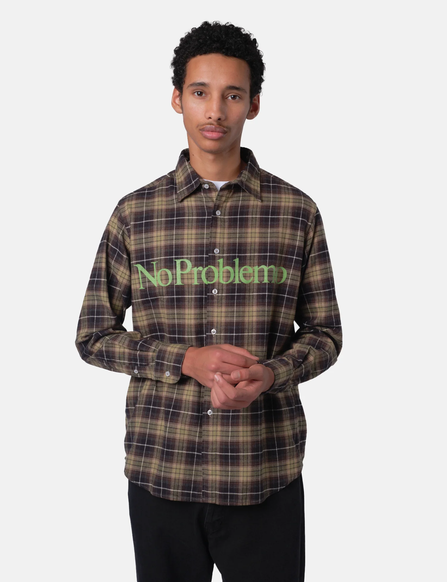 No Problemo Plaid Shirt - Green - Image 4