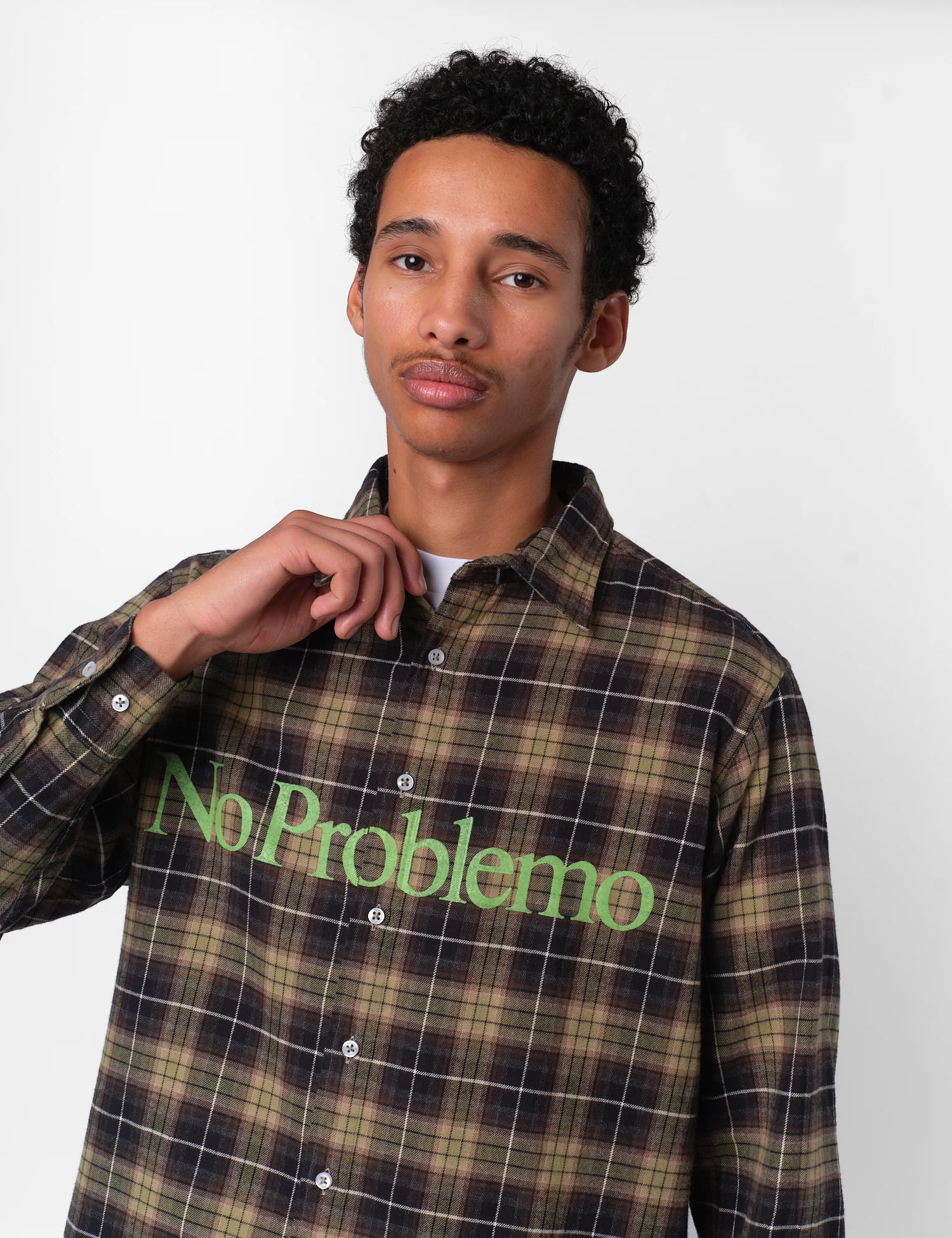 No Problemo Plaid Shirt - Green - Image 6