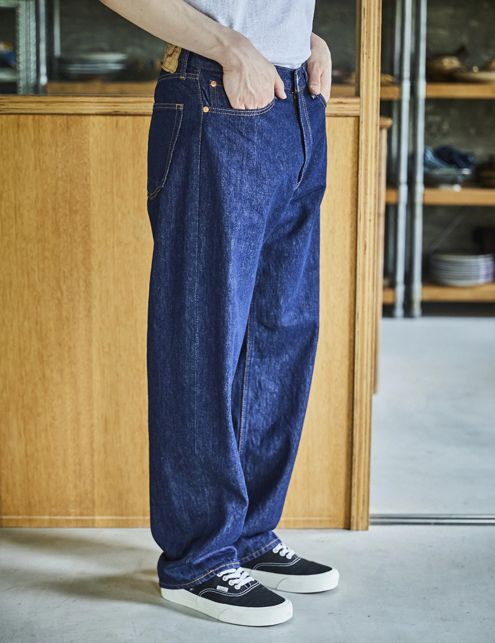 orSlow 101 Dad's Fit Denim Pants - One Wash - Image 3