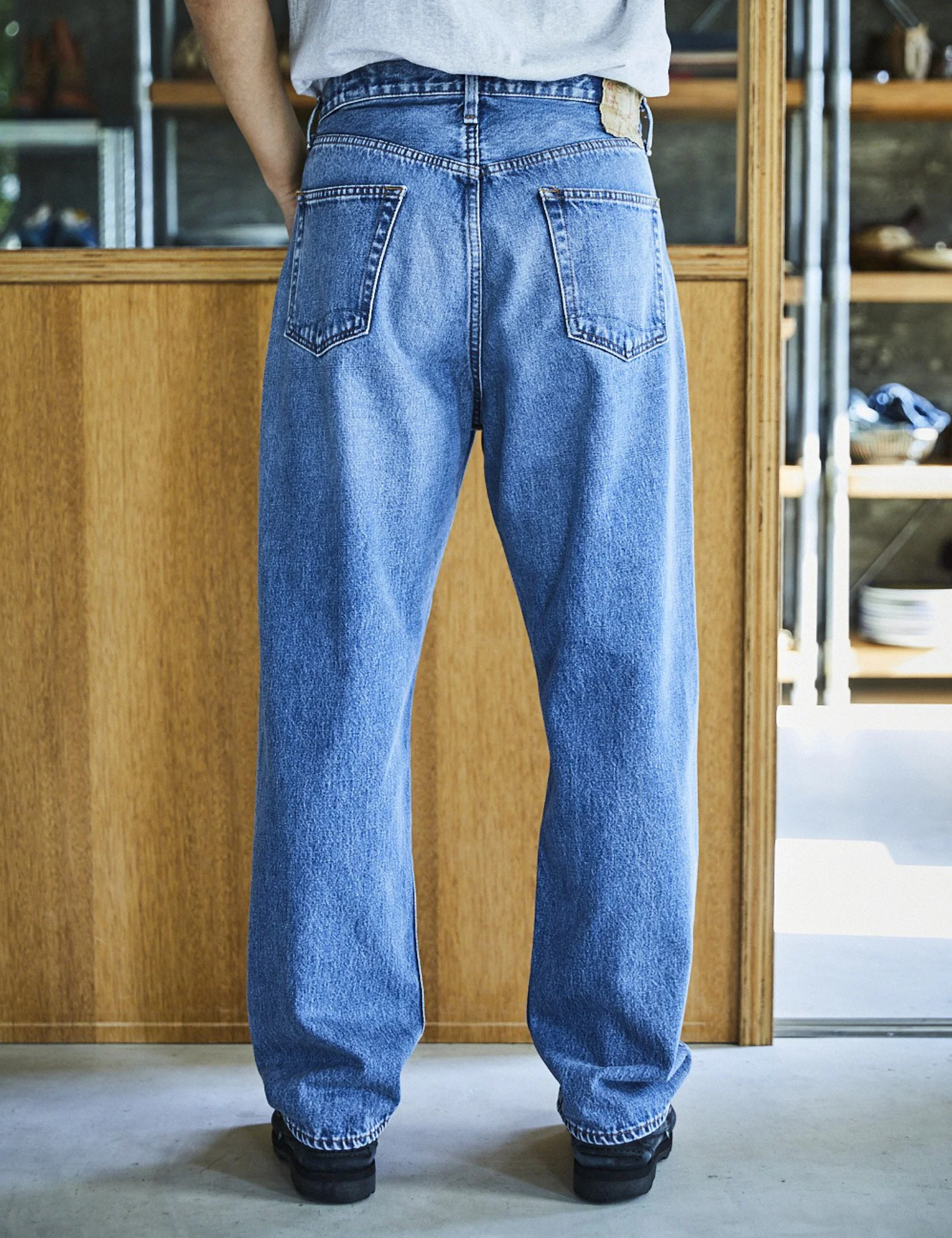 orSlow 101 Dad's Fit Denim Pants - Used Denim Blue - Image 3