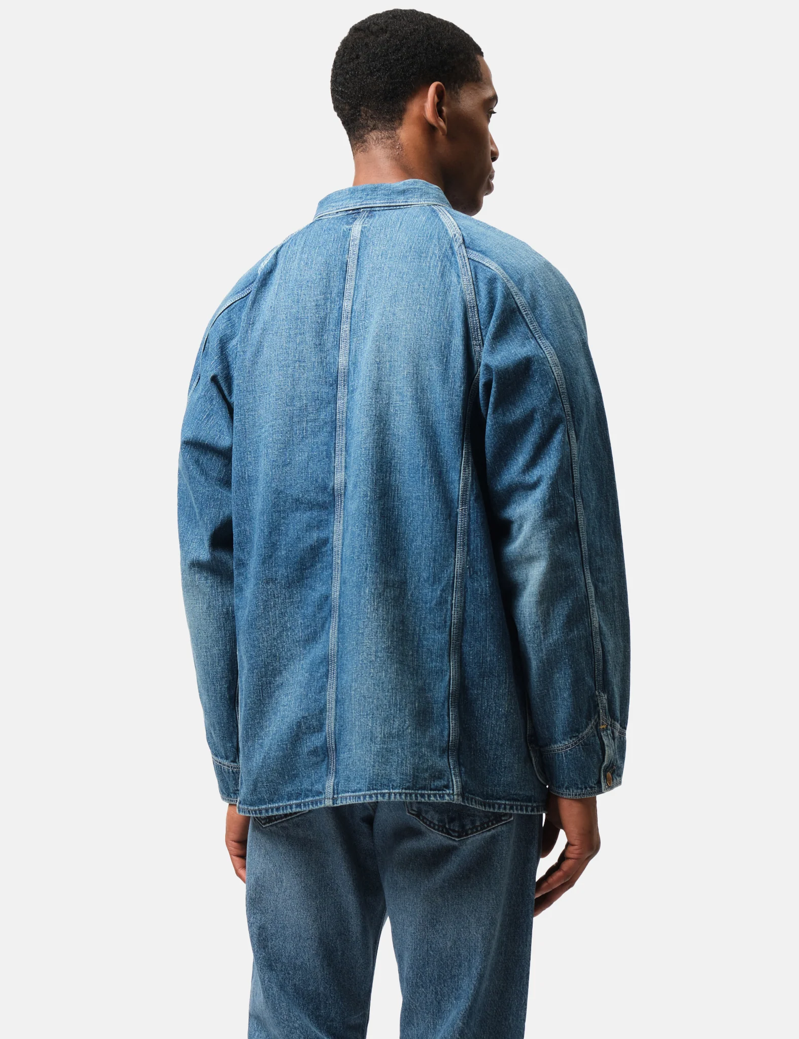 orSlow 1950's Coverall Jacket - Used Wash Blue - Image 4