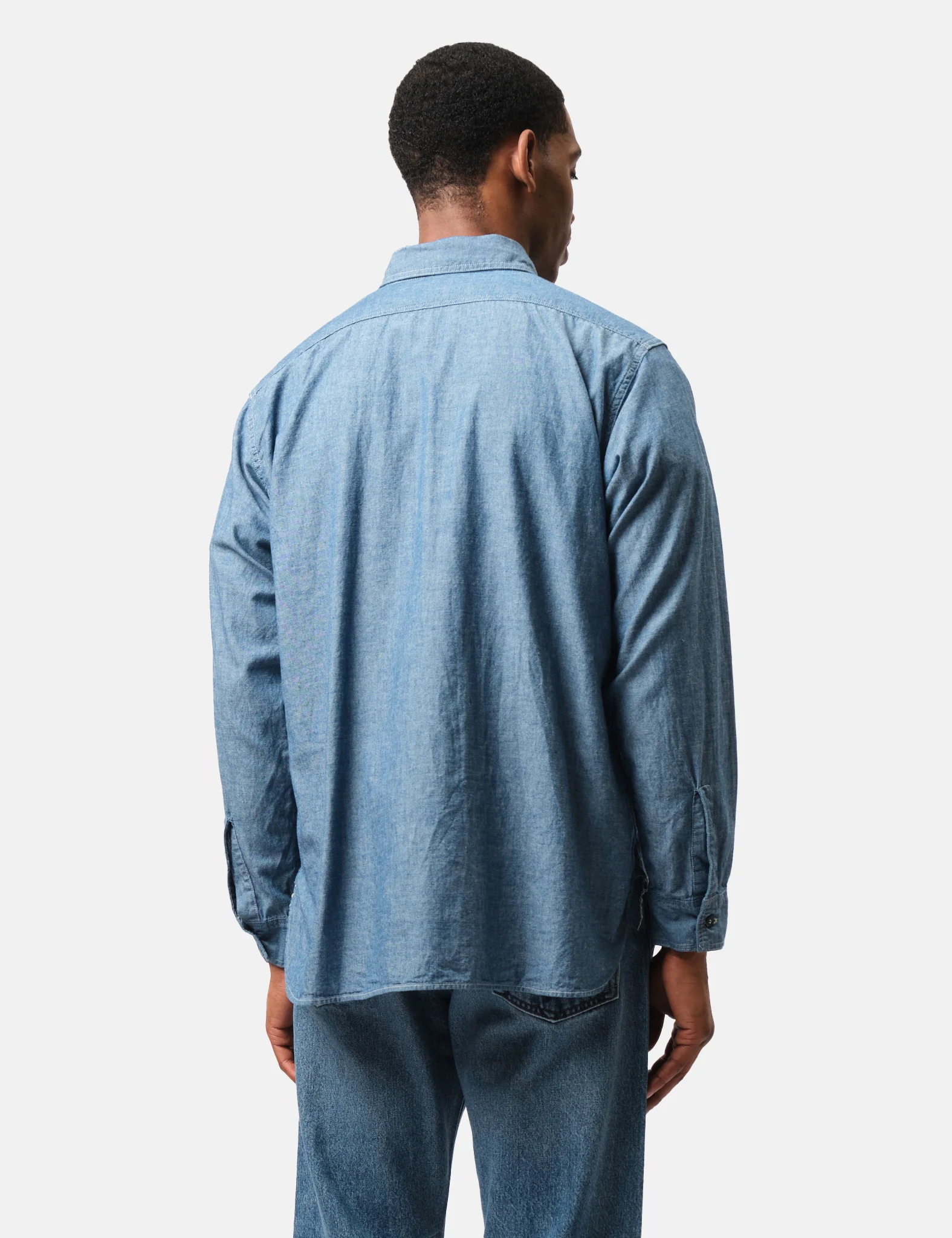 orSlow Chambray Work Shirt (Relaxed) - Blue - Image 5