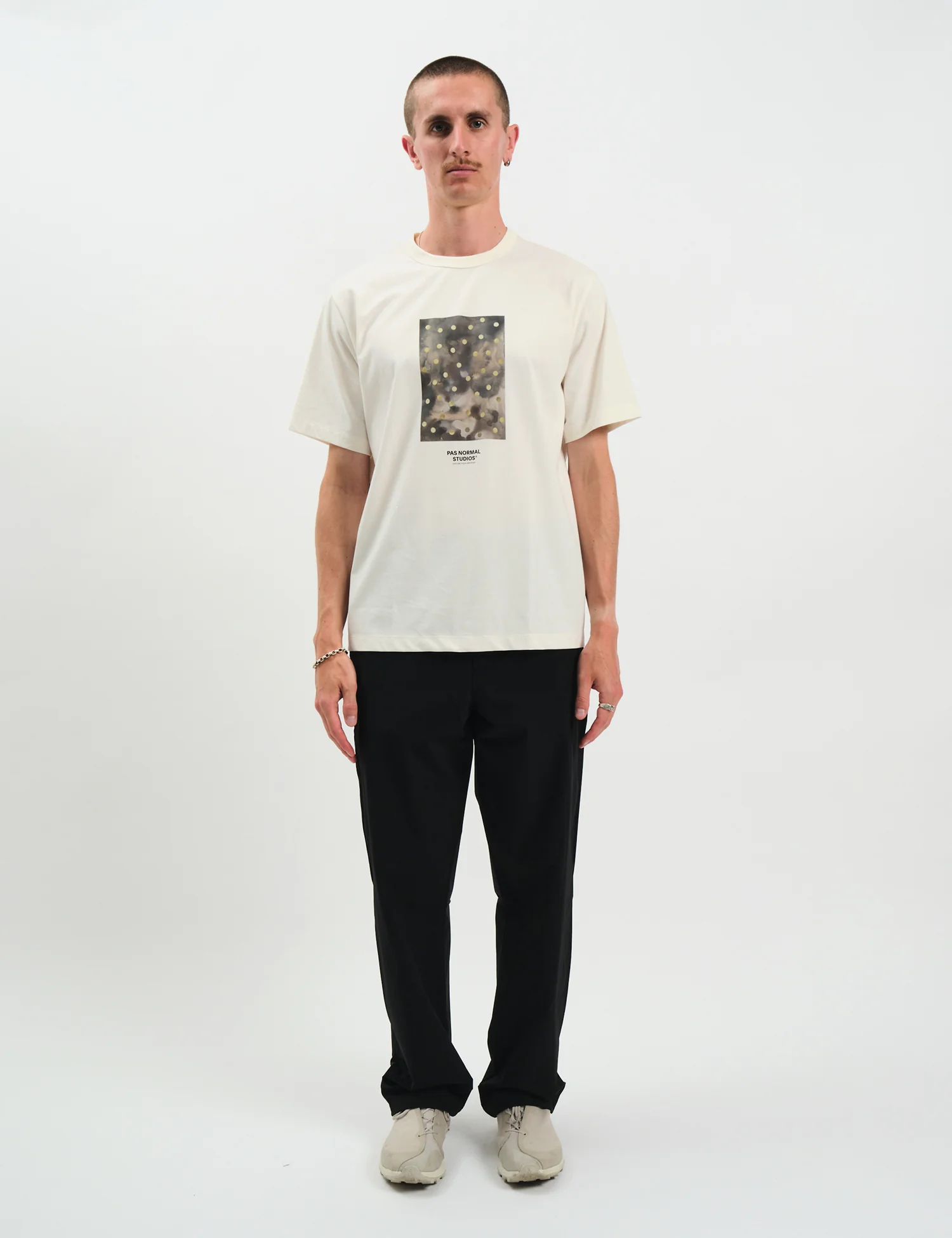 Pas Normal Studios Off-Race Graphic Cotton Tech T-Shirt - Off White - Image 3