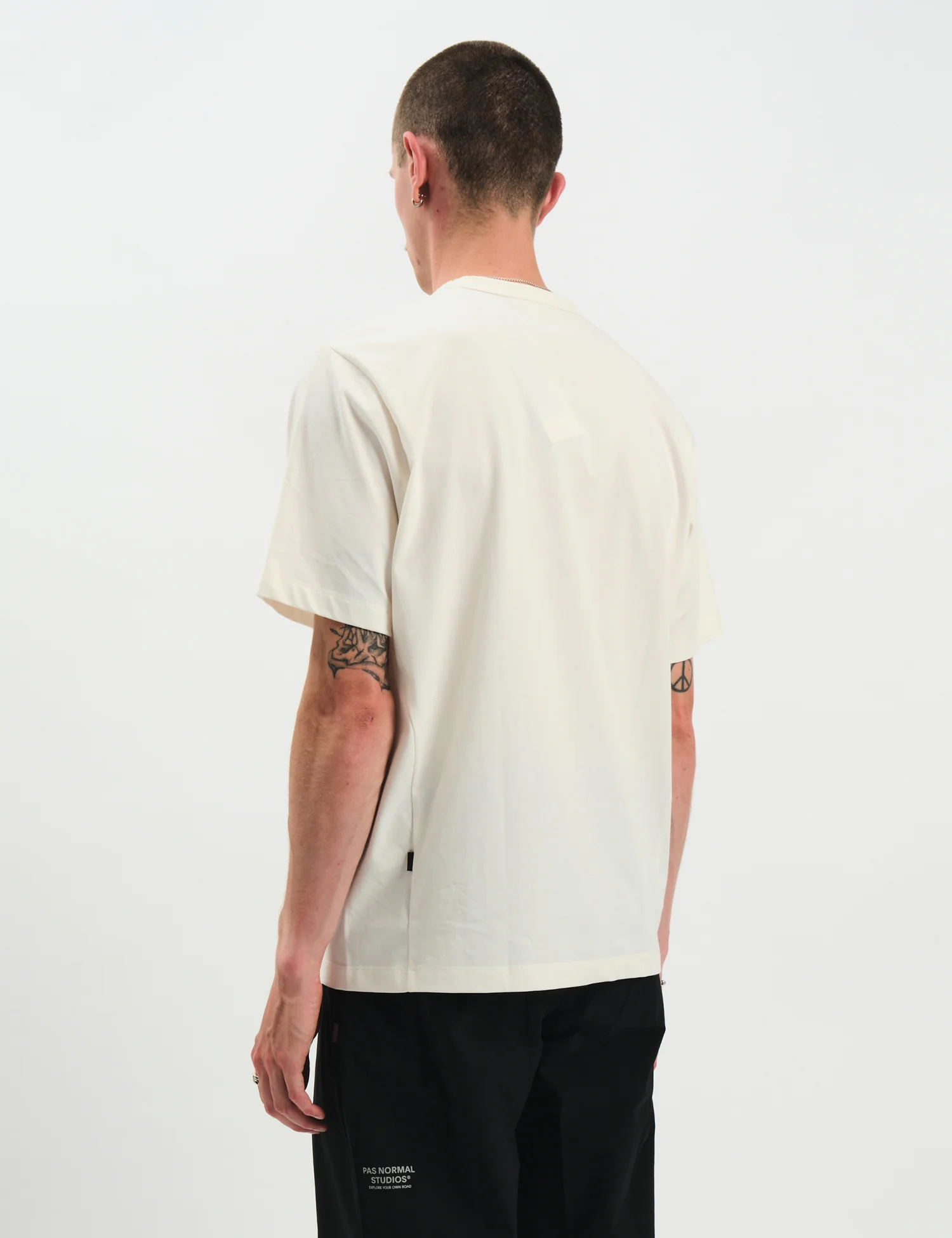 Pas Normal Studios Off-Race Graphic Cotton Tech T-Shirt - Off White - Image 4