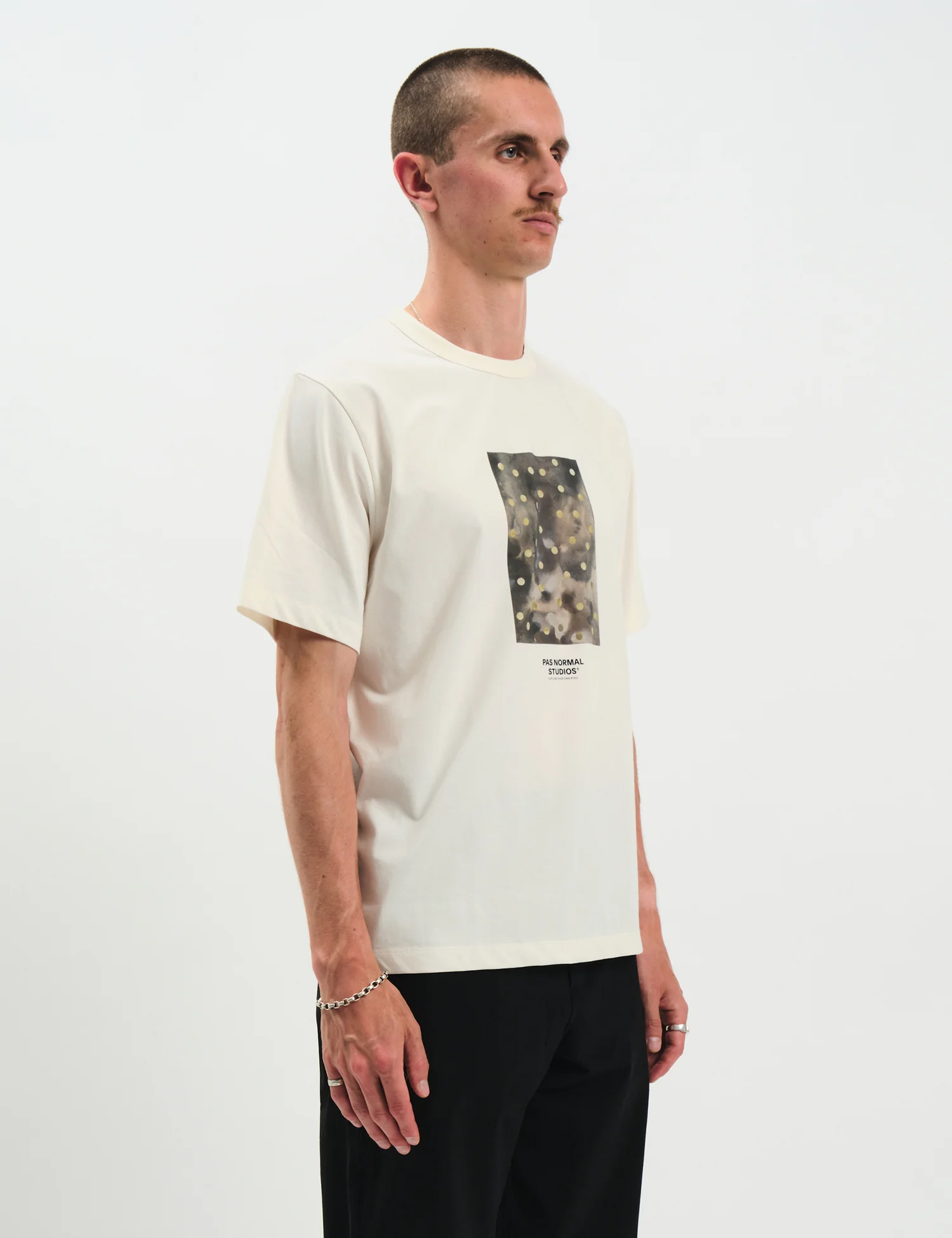 Pas Normal Studios Off-Race Graphic Cotton Tech T-Shirt - Off White - Image 5