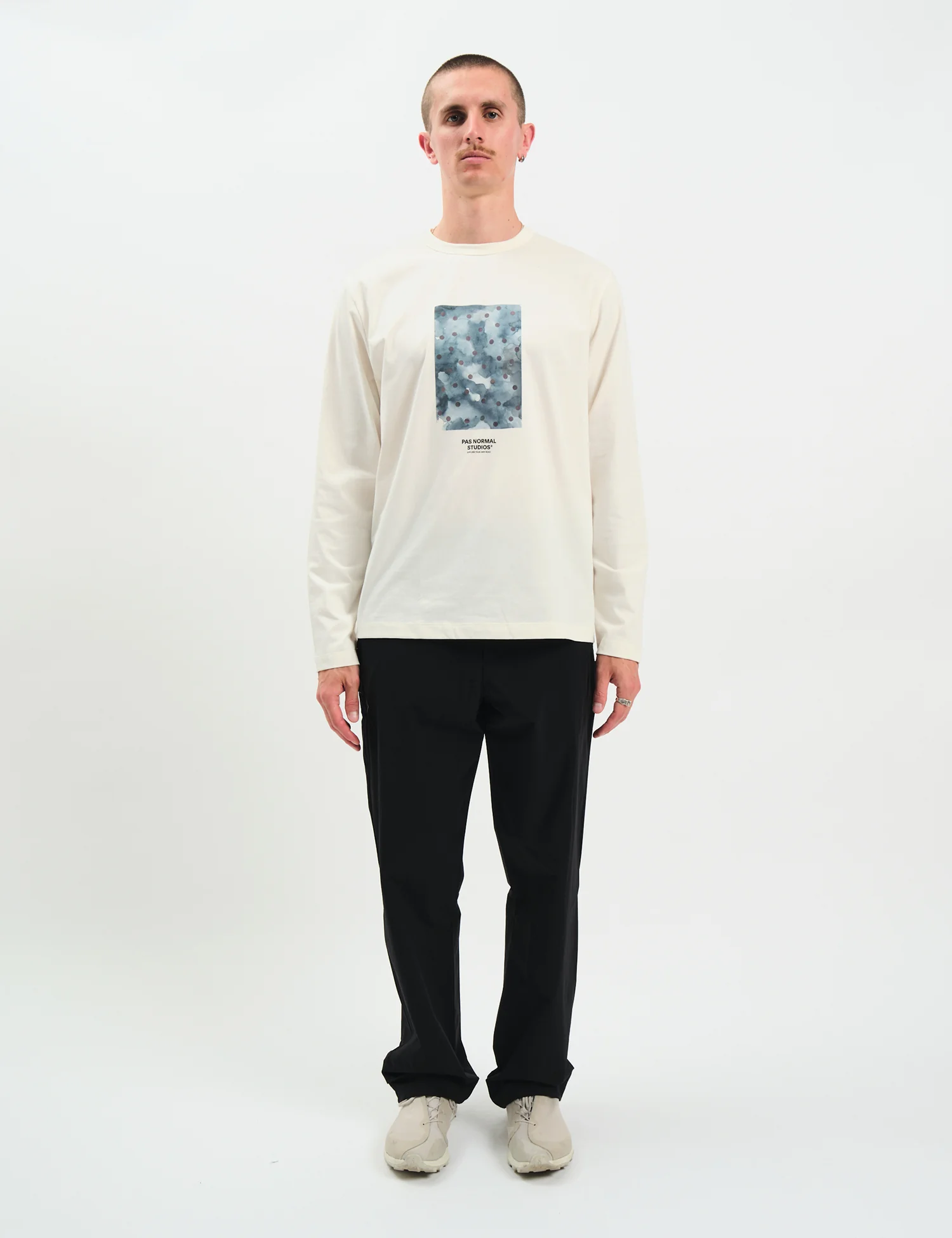 Pas Normal Studios Off-Race Long Sleeve T-Shirt (Cotton Tech) - Off White - Image 3