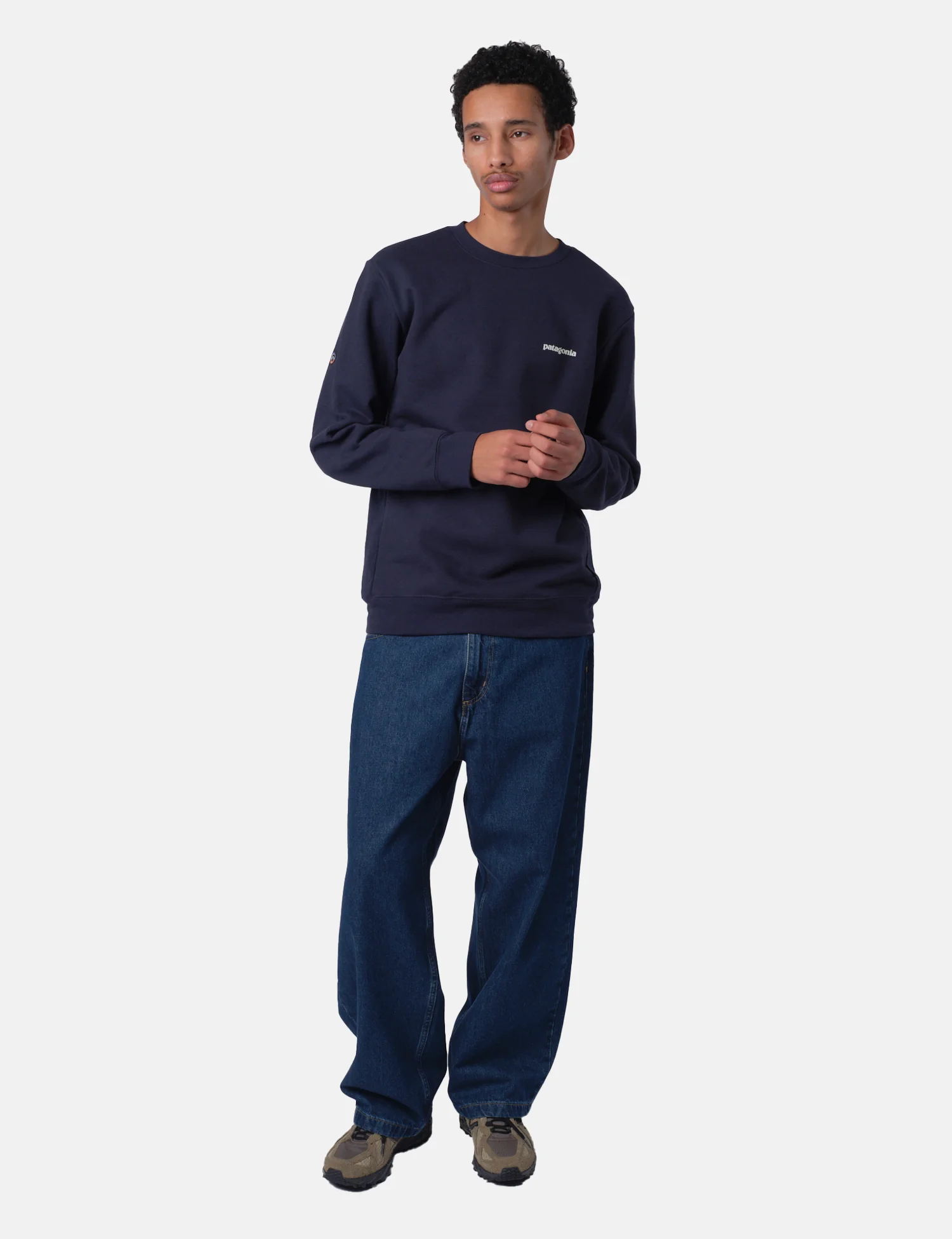 Patagonia Fitz Roy Icon Uprisal Crew Sweatshirt - New Navy Blue - Image 3