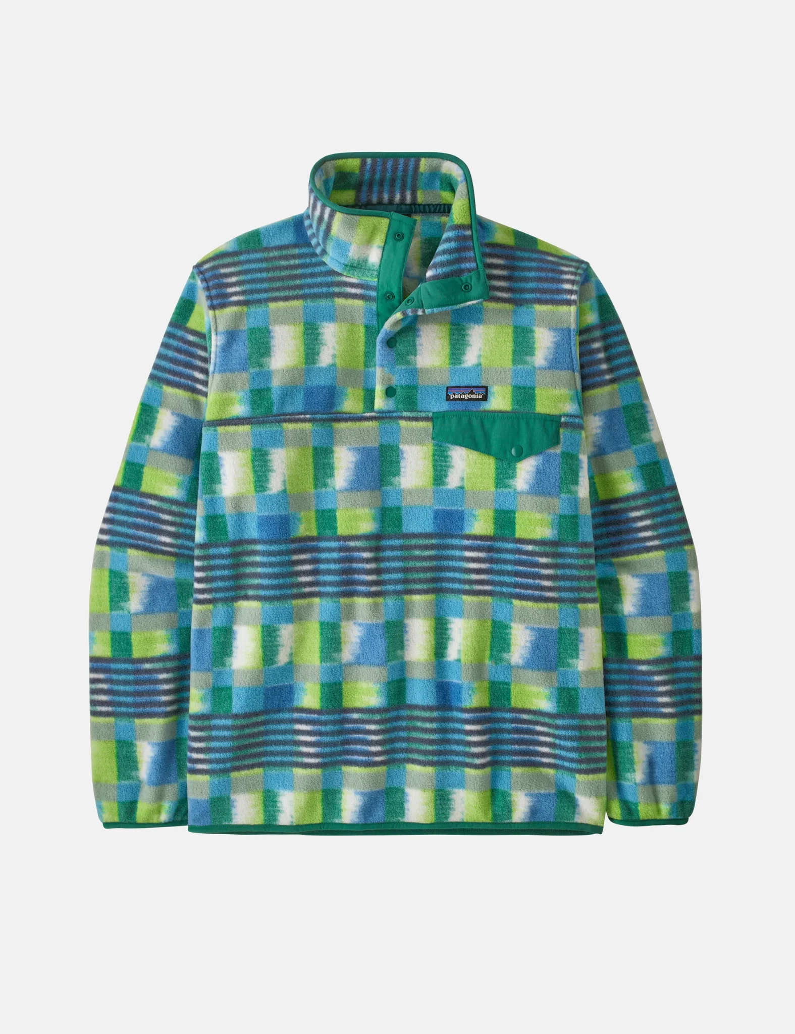 Patagonia LW Synch Snap-T Pullover Fleece (Painted Lines) - Shore Blue