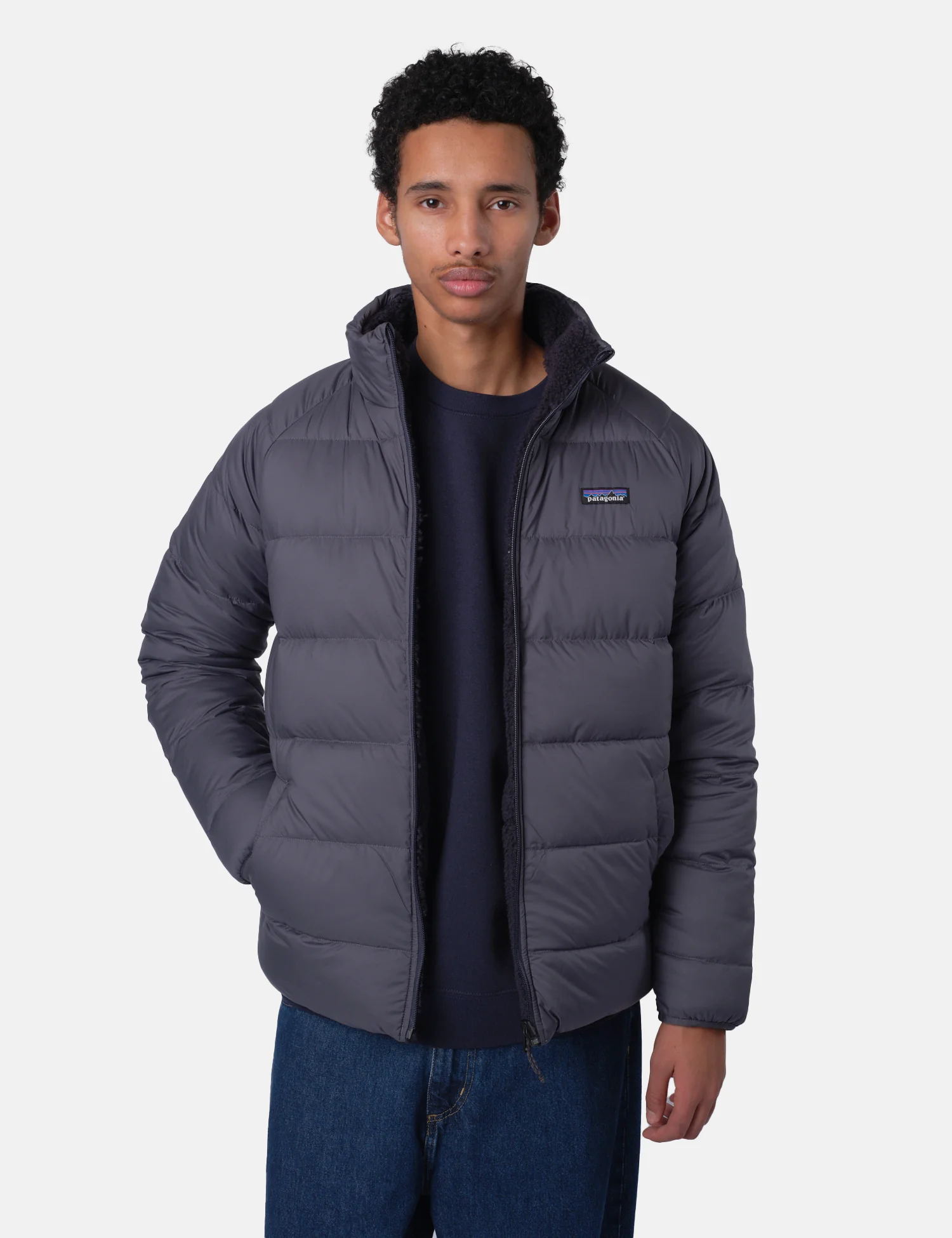 Patagonia Reversible Silent Down Jacket - Smolder Blue - Image 6