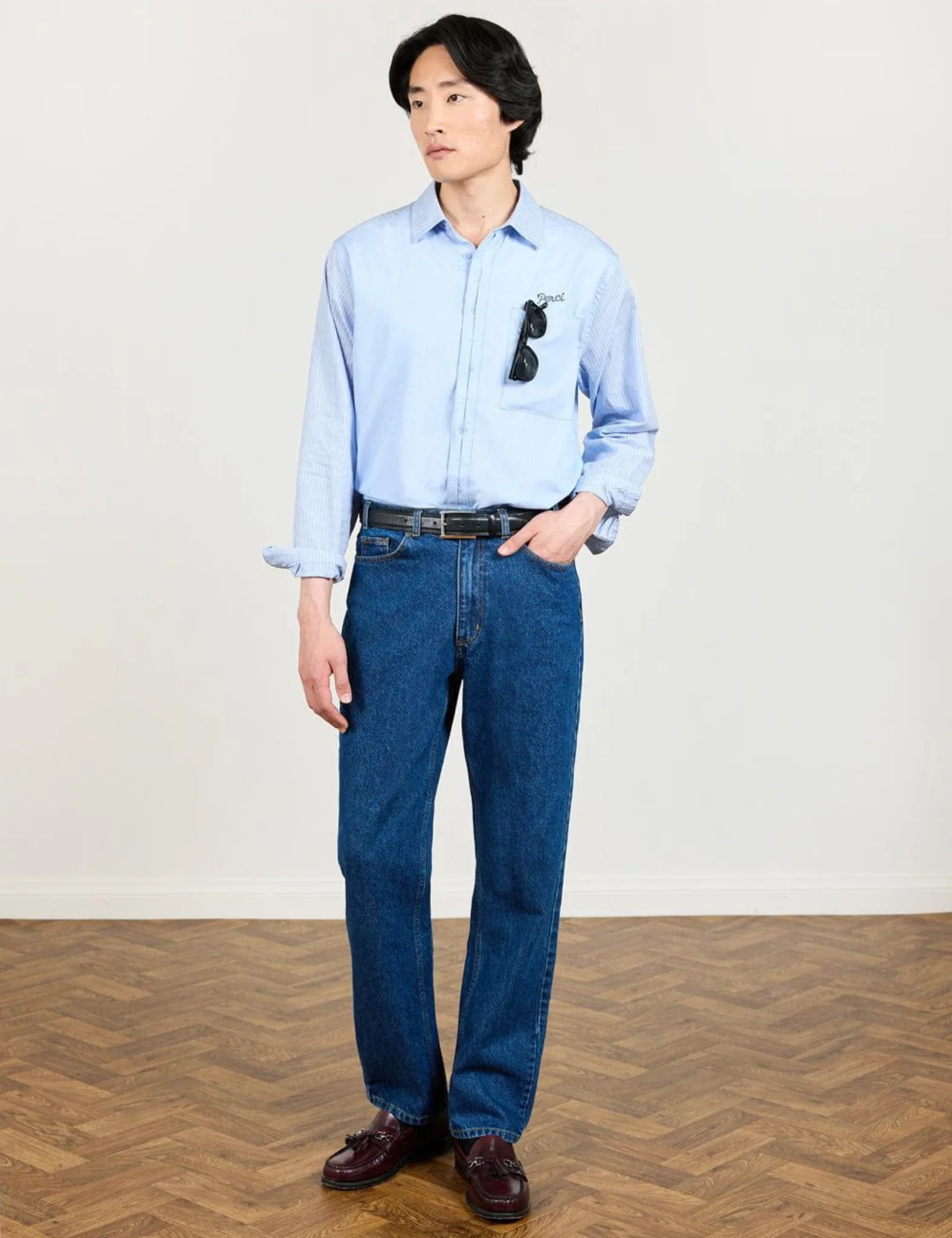 Percival Denim Jeans (Straight Leg) - Mid-Wash Blue - Image 3