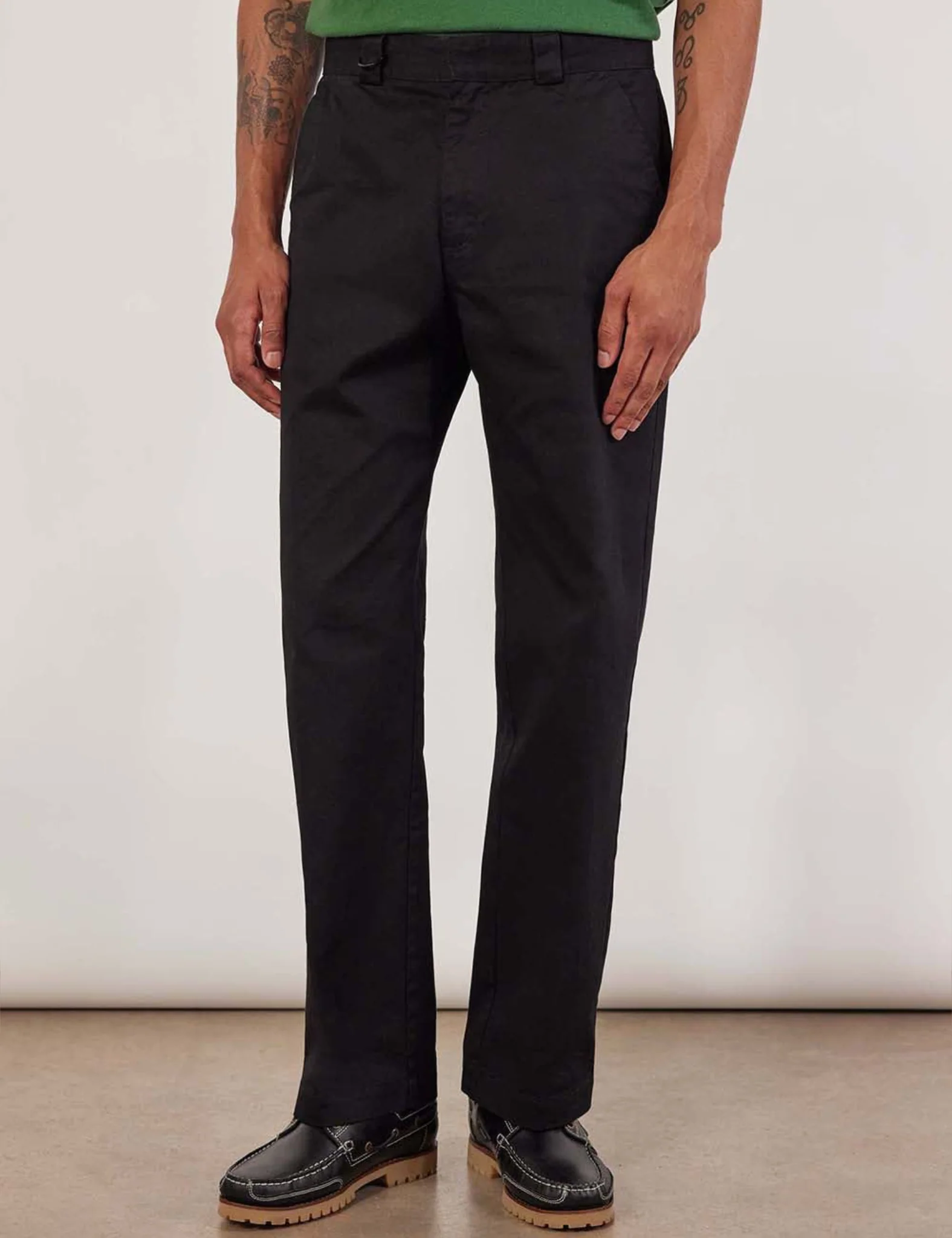 Percival Stay Press Auxiliary Trousers (Cotton Twill Canvas) - Black
