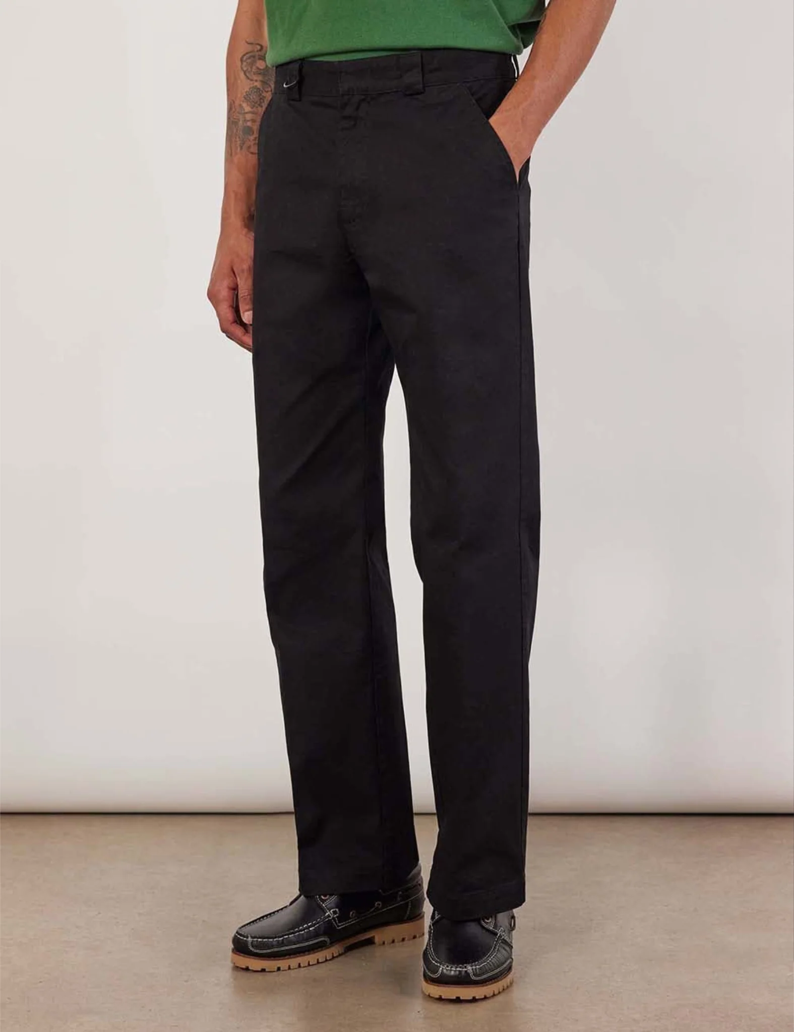 Percival Stay Press Auxiliary Trousers (Cotton Twill Canvas) - Black - Image 3