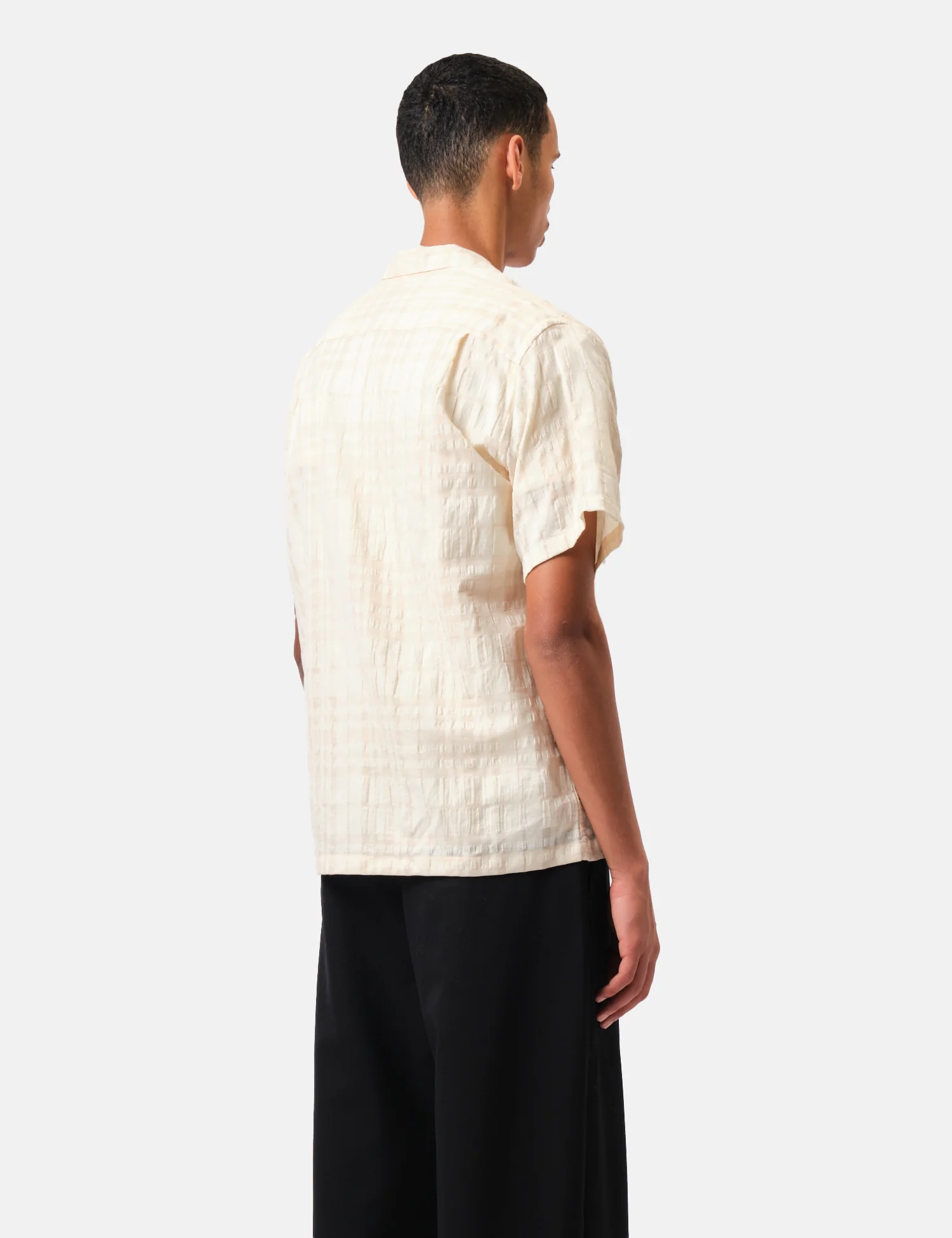 Portuguese Flannel Malcom Short Sleeve Shirt - Ecru - Image 4