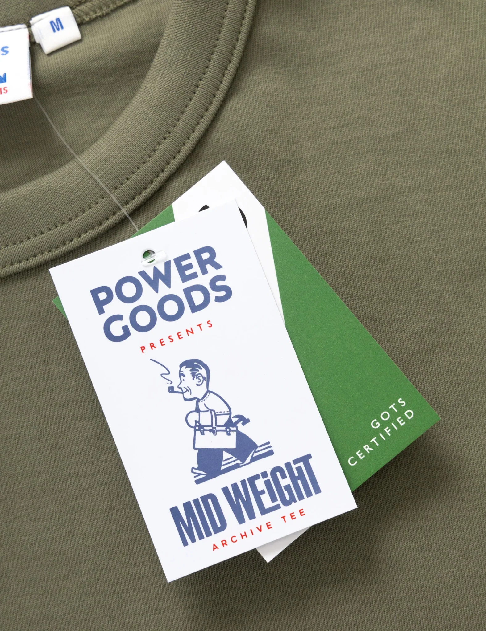 Power Goods Archive T-Shirt - Olive Green - Image 4