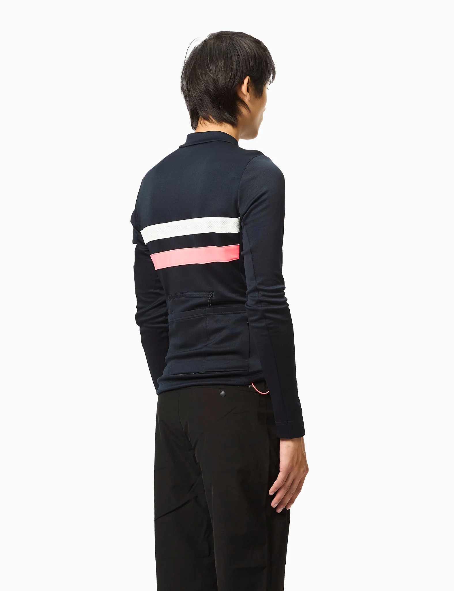 Rapha Men's Brevet Long Sleeve Jersey - Dark Navy/High-Vis Pink/White - Image 4
