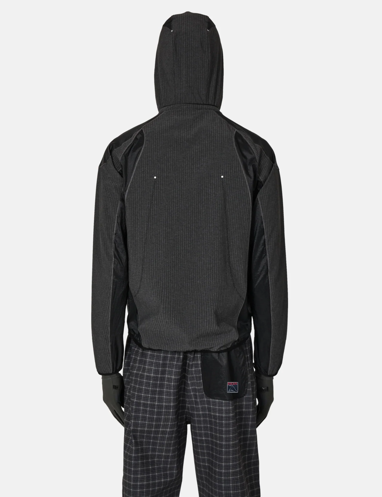 ROA Numb Pinstripe Hooded Wind Jacket - Black - Image 6