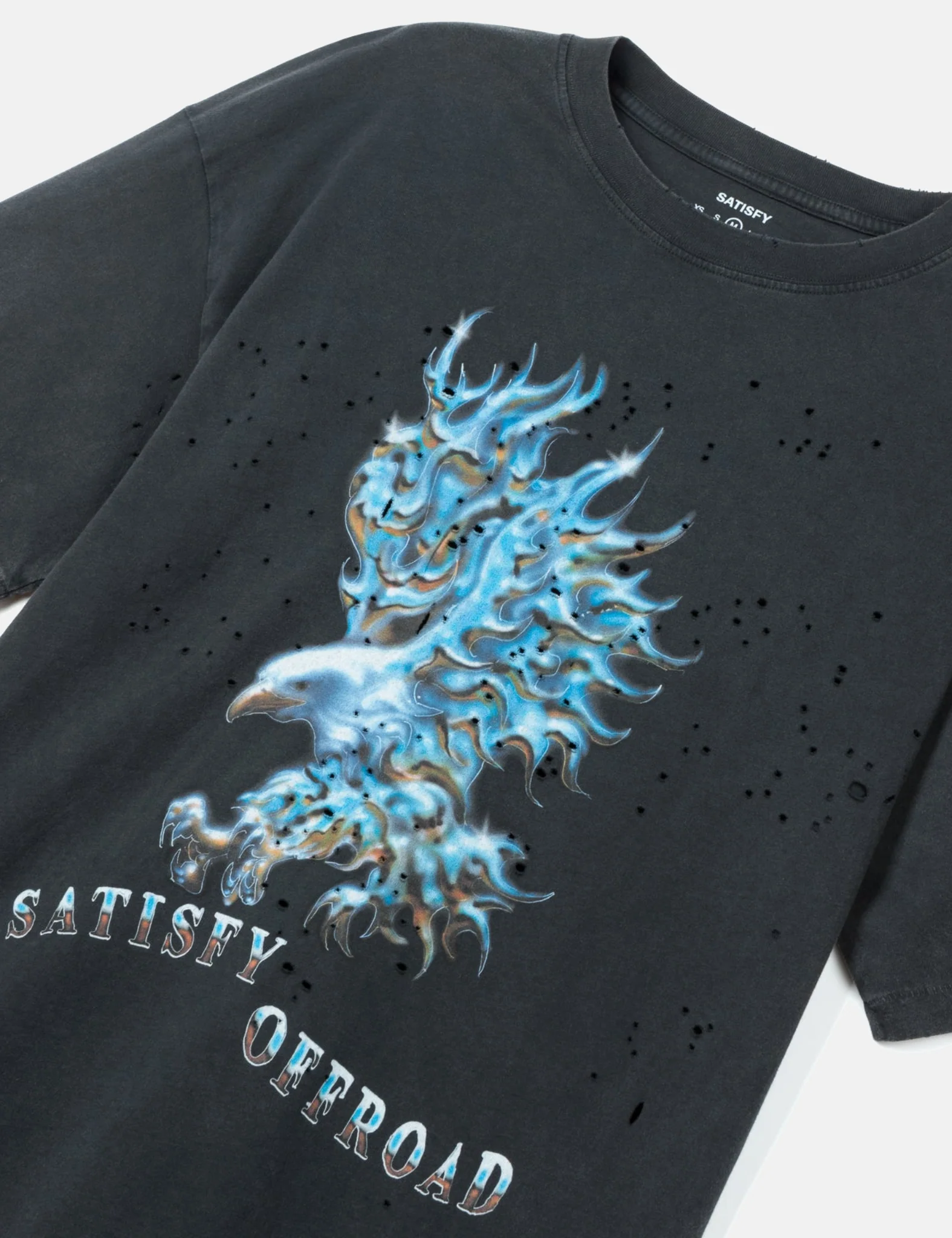 Satisfy MothTech T-Shirt (Eagle) - Aged Black - Image 3