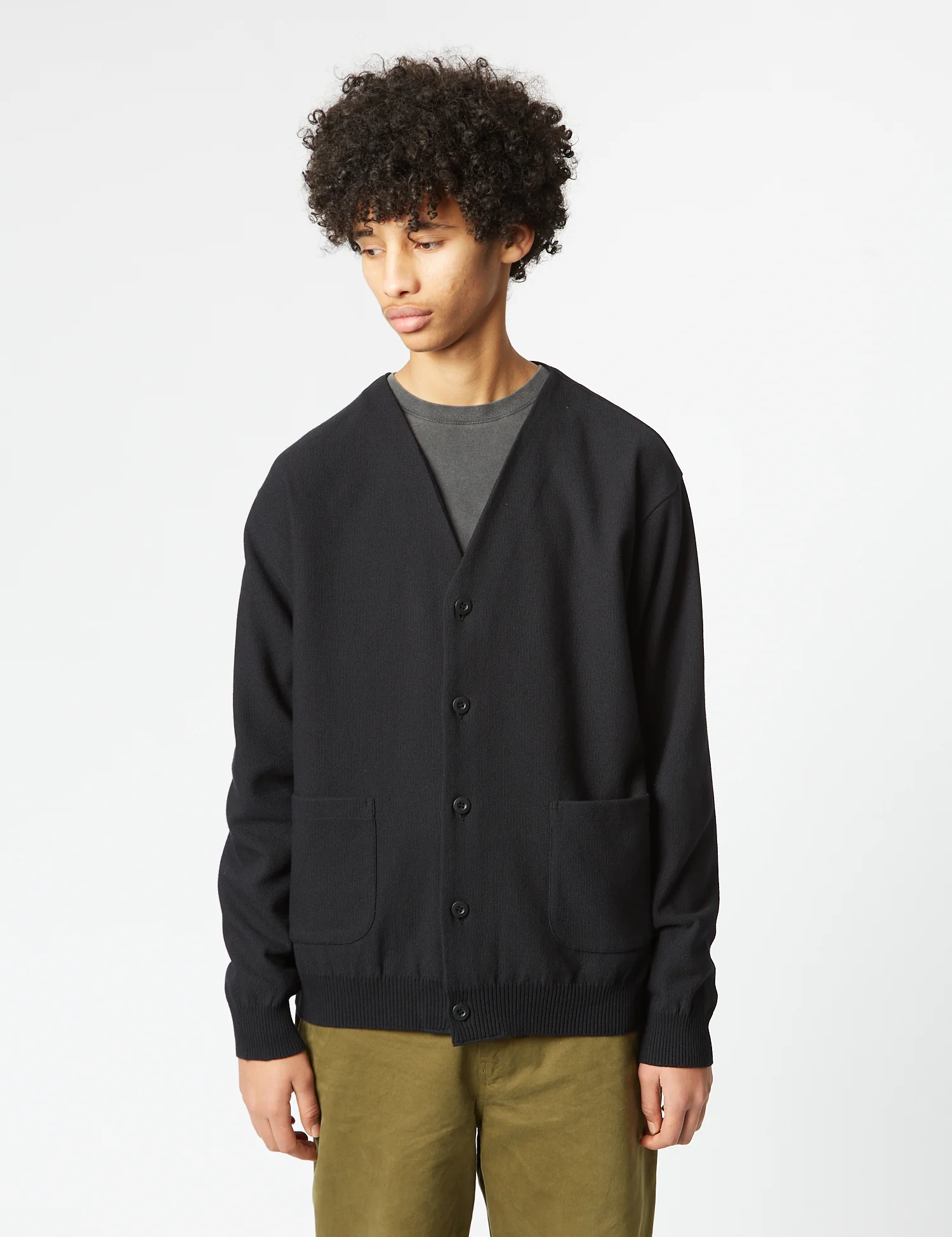 Snow Peak Co/Pe Knit Cardigan - Black - Image 3