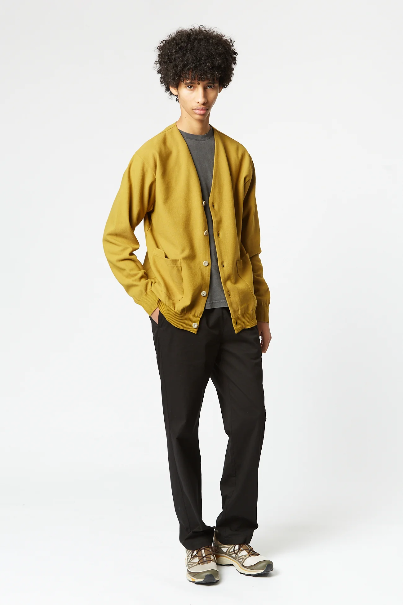 Snow Peak Co/Pe Knit Cardigan - Mustard Yellow - Image 3