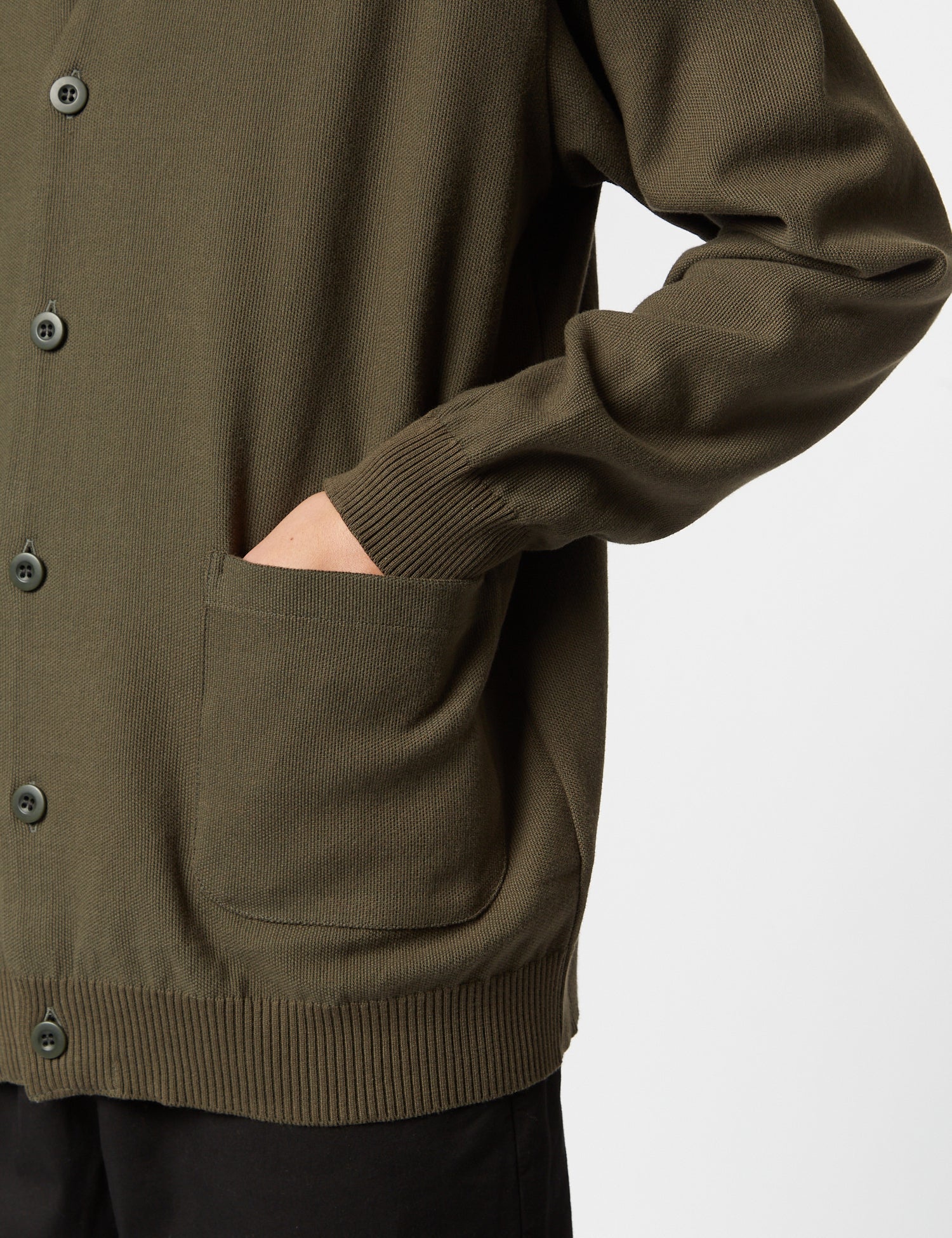 Snow Peak Co/Pe Knit Cardigan - Olive Green - Image 2
