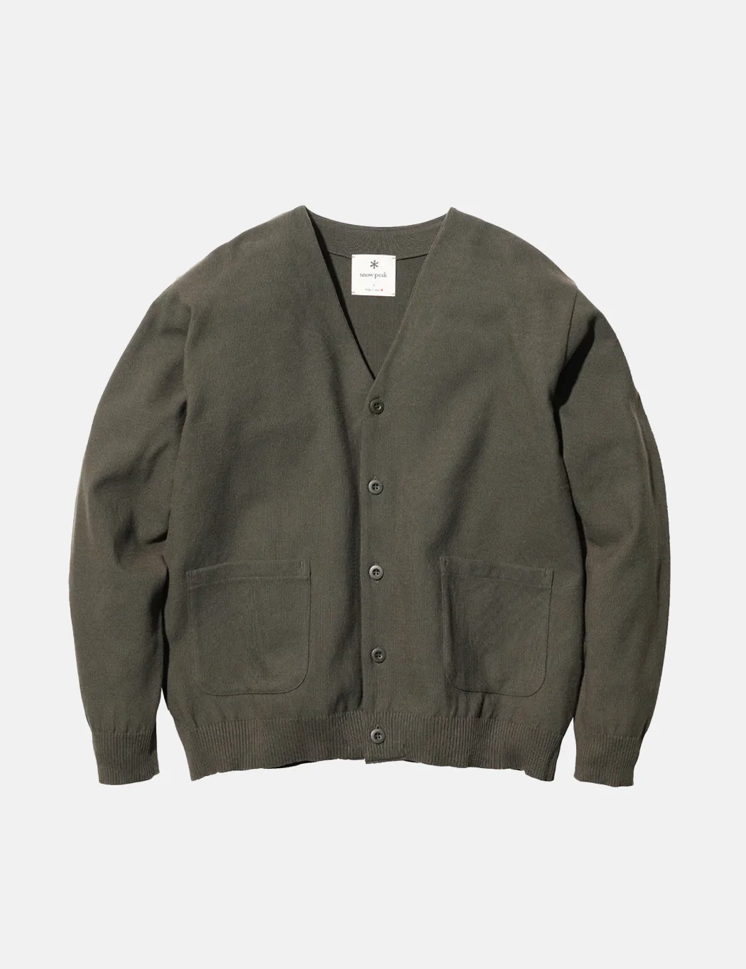 Snow Peak Co/Pe Knit Cardigan - Olive Green - Image 5