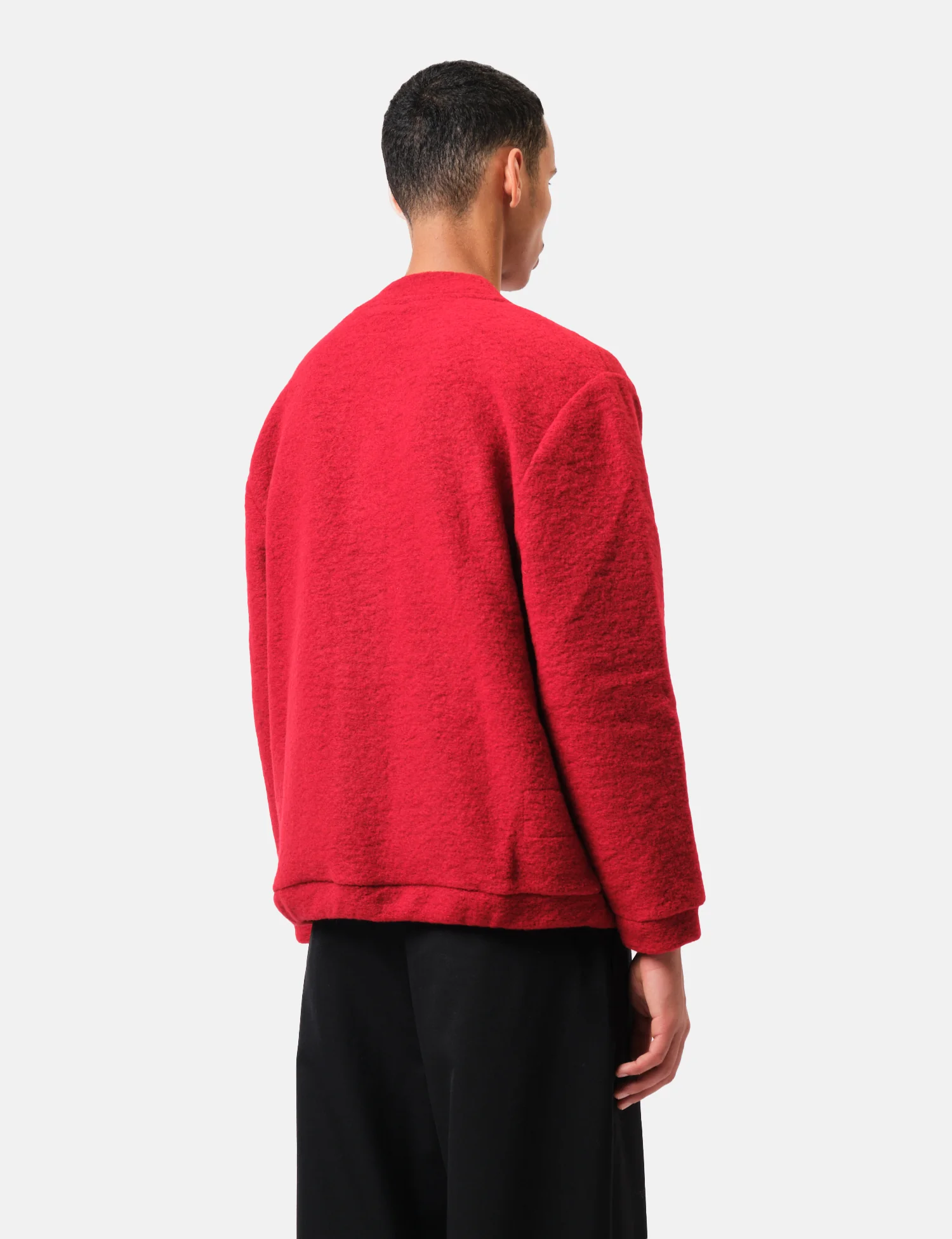 Universal Works Advance Cardigan (Wool Fleece) - Red - Image 5