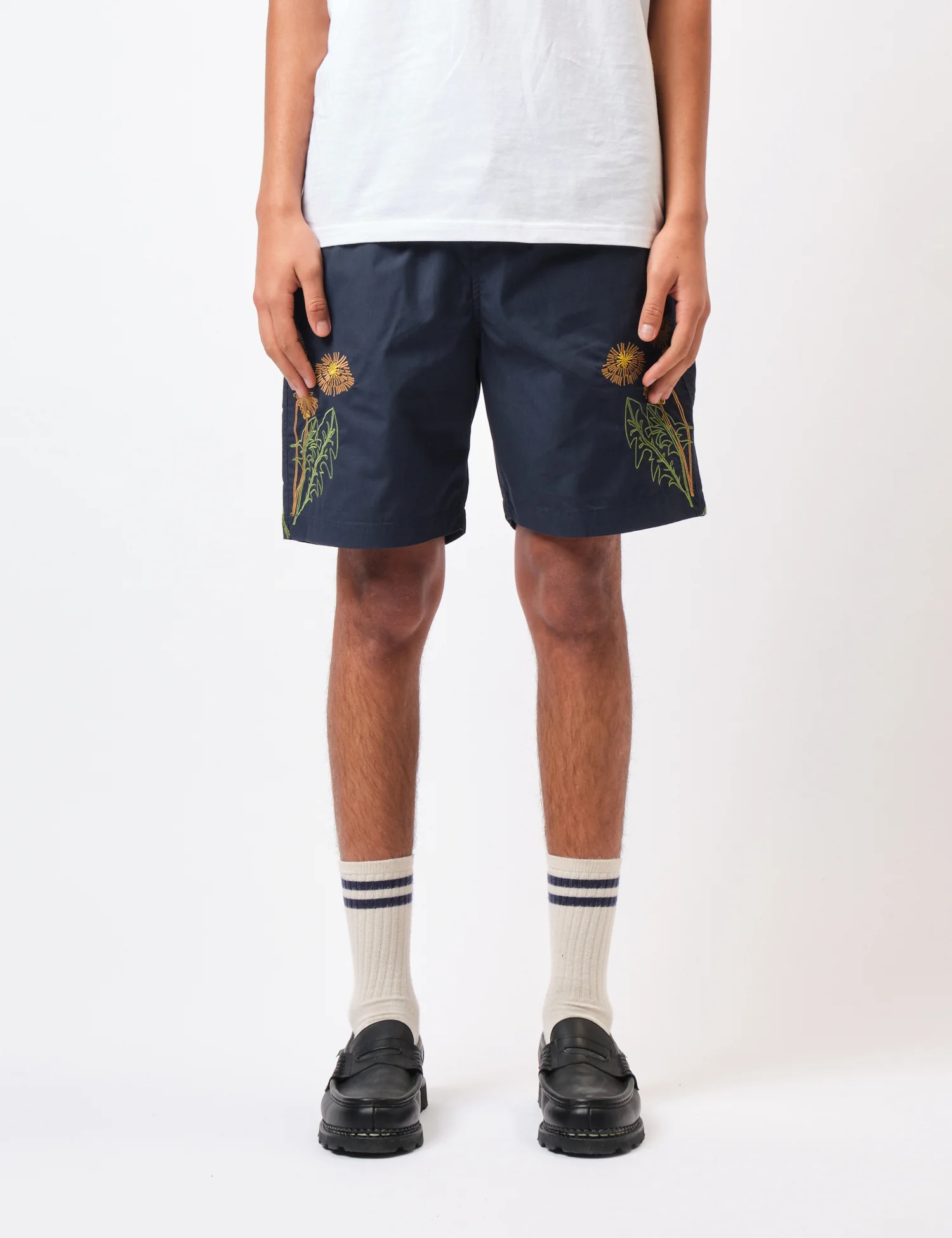 Universal Works x Flower Mountain Beach Shorts - Navy Blue