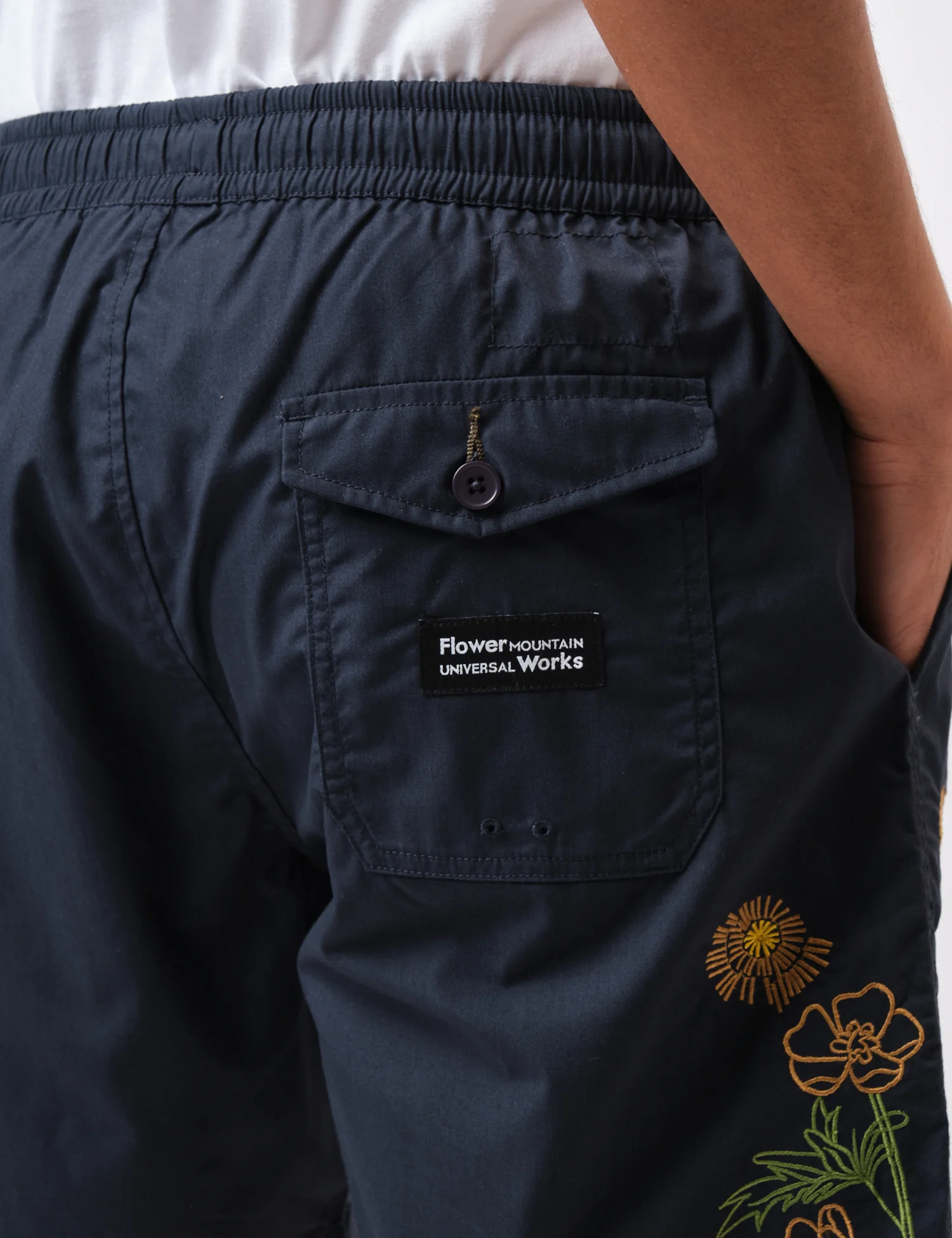 Universal Works x Flower Mountain Beach Shorts - Navy Blue - Image 3