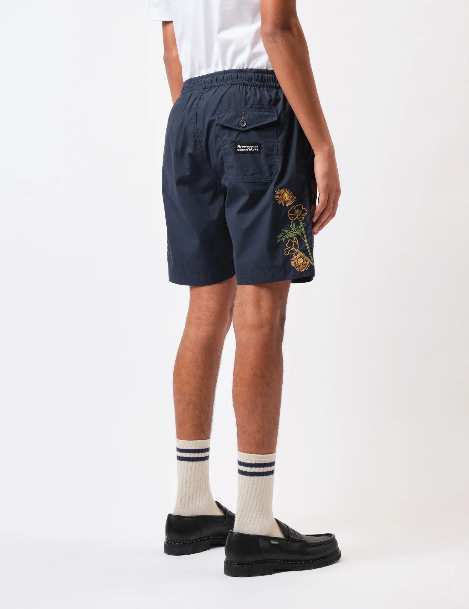 Universal Works x Flower Mountain Beach Shorts - Navy Blue - Image 8