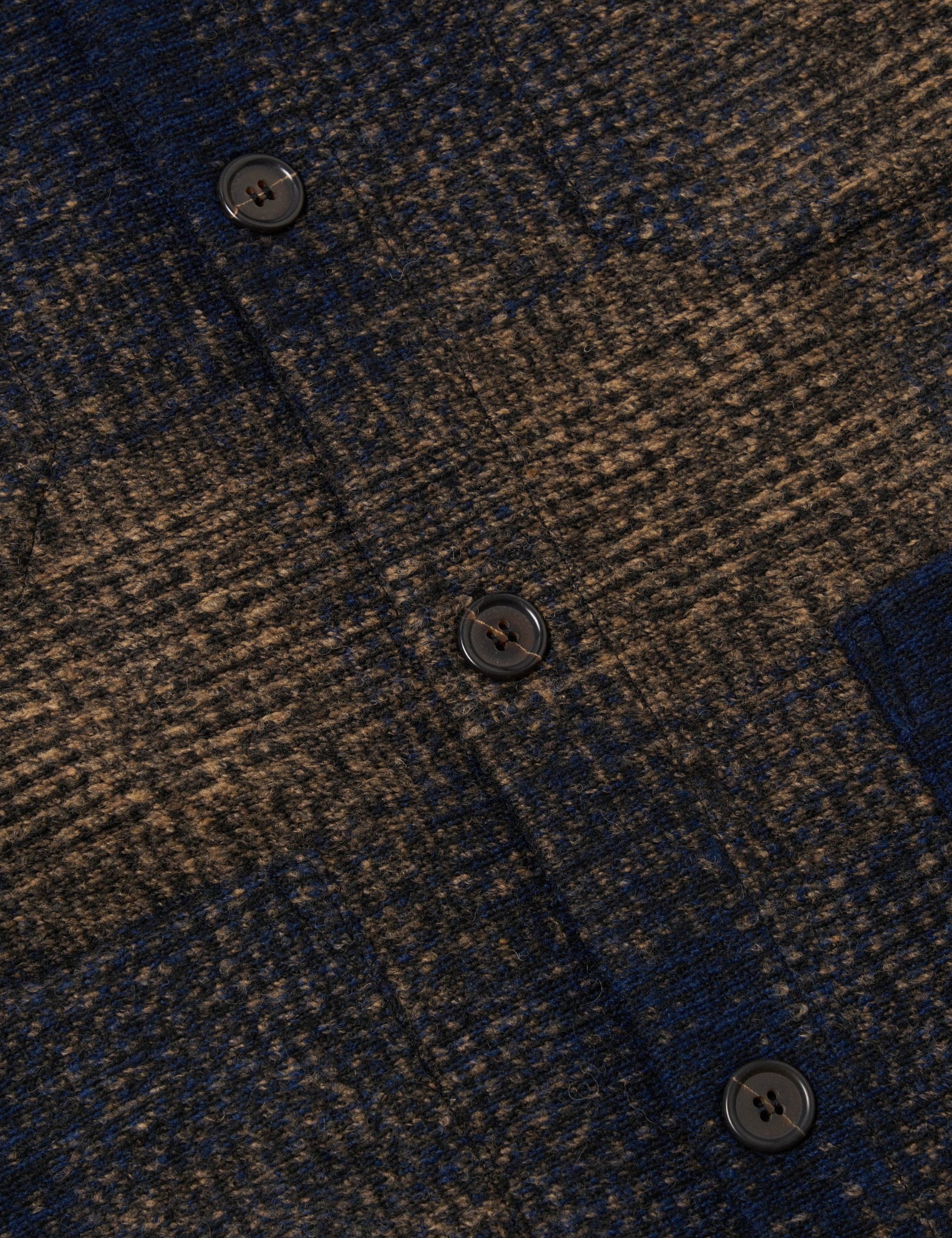 Universal Works Cardigan (Deca Check) - Navy Blue - Image 4