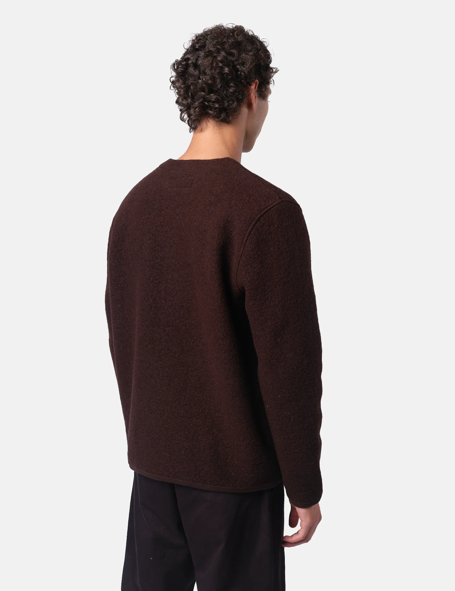 Universal Works Cardigan (Wool Fleece) - Brown - Image 5