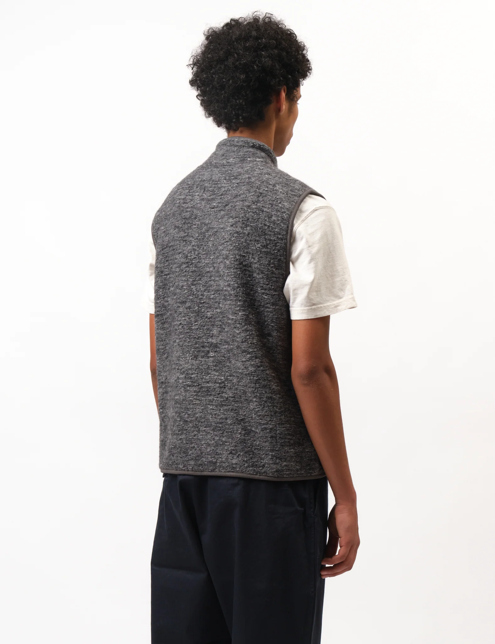 Universal Works Climbing Gilet (Teddy Fleece) - Grey - Image 4