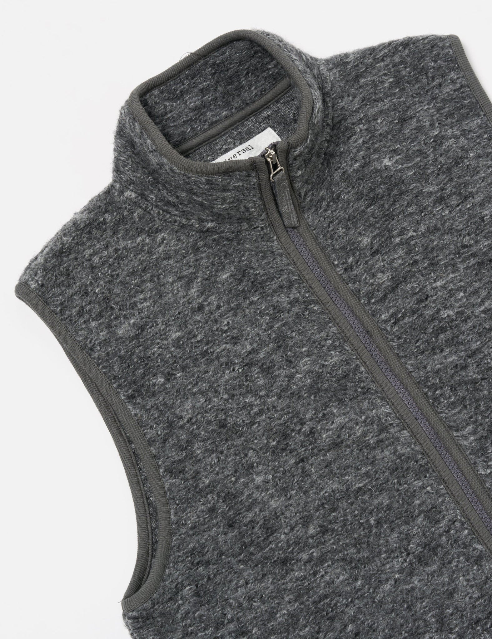 Universal Works Climbing Gilet (Teddy Fleece) - Grey - Image 5