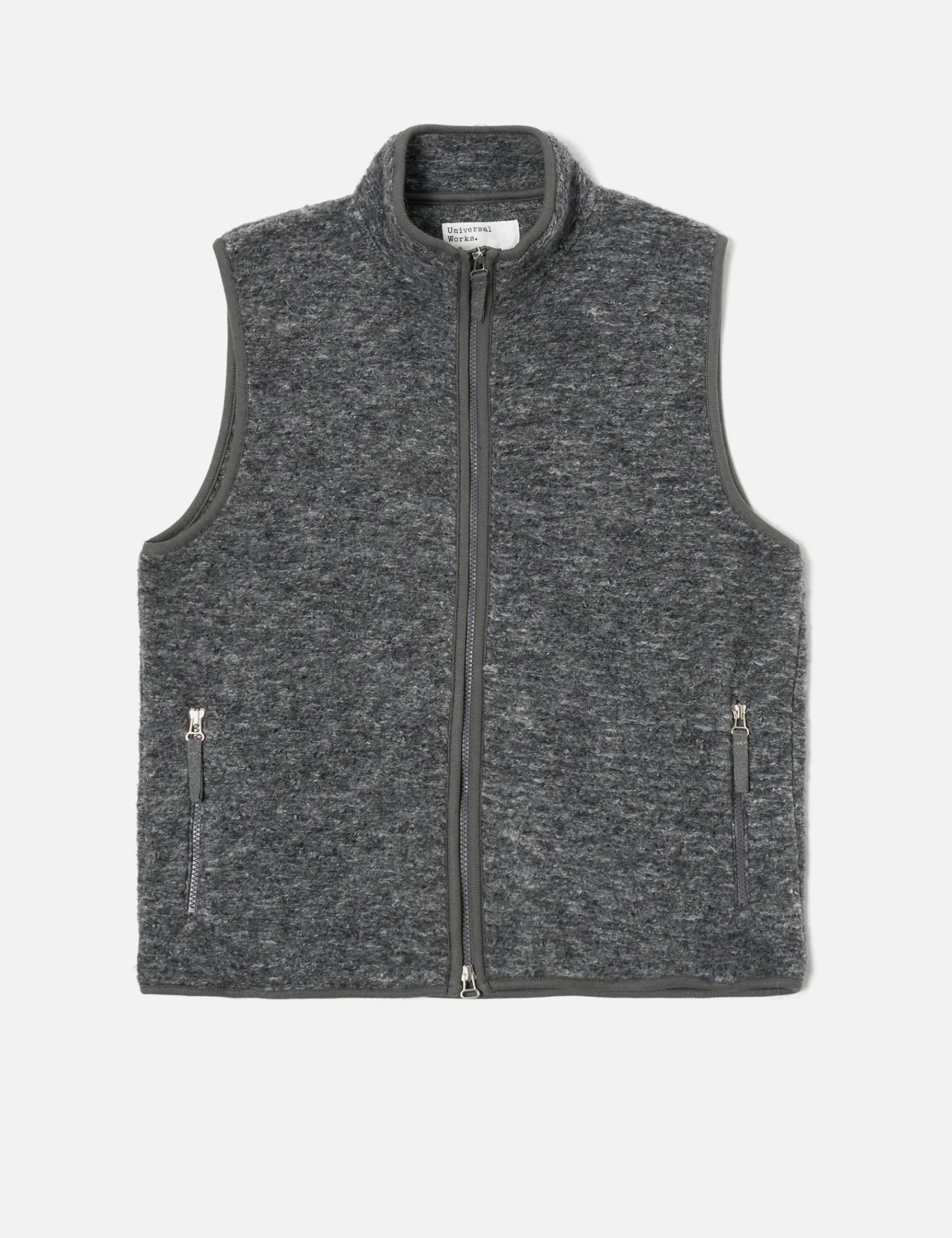 Universal Works Climbing Gilet (Teddy Fleece) - Grey - Image 7