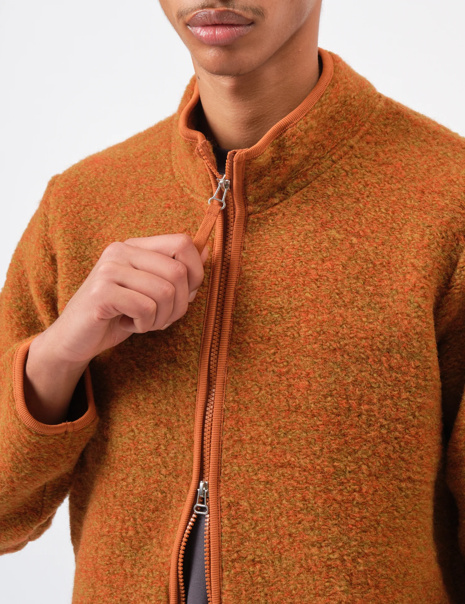 Universal Works Climbing Jacket (Six Wool) - Orange - Image 2