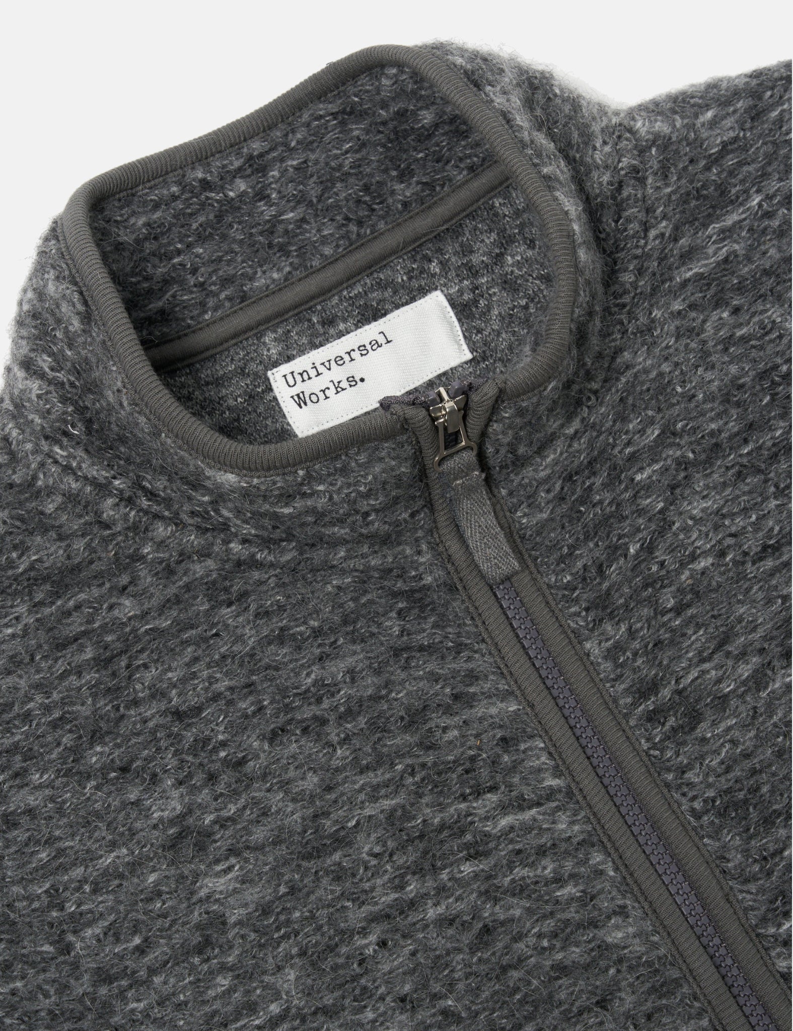 Universal Works Climbing Jacket (Teddy Fleece) - Grey - Image 5
