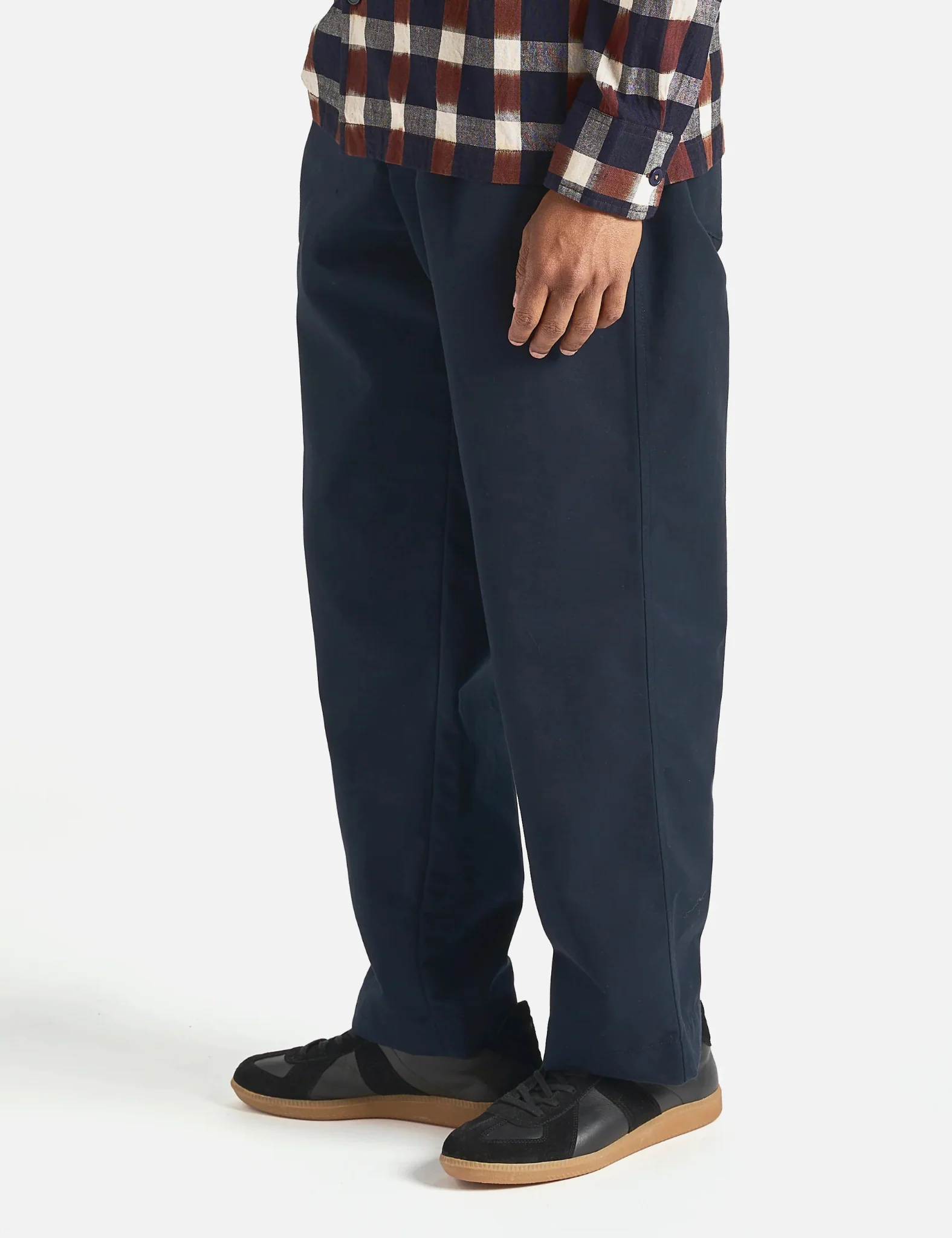 Universal Works Duke Pant (Brushed Polytech) - Navy Blue - Image 3