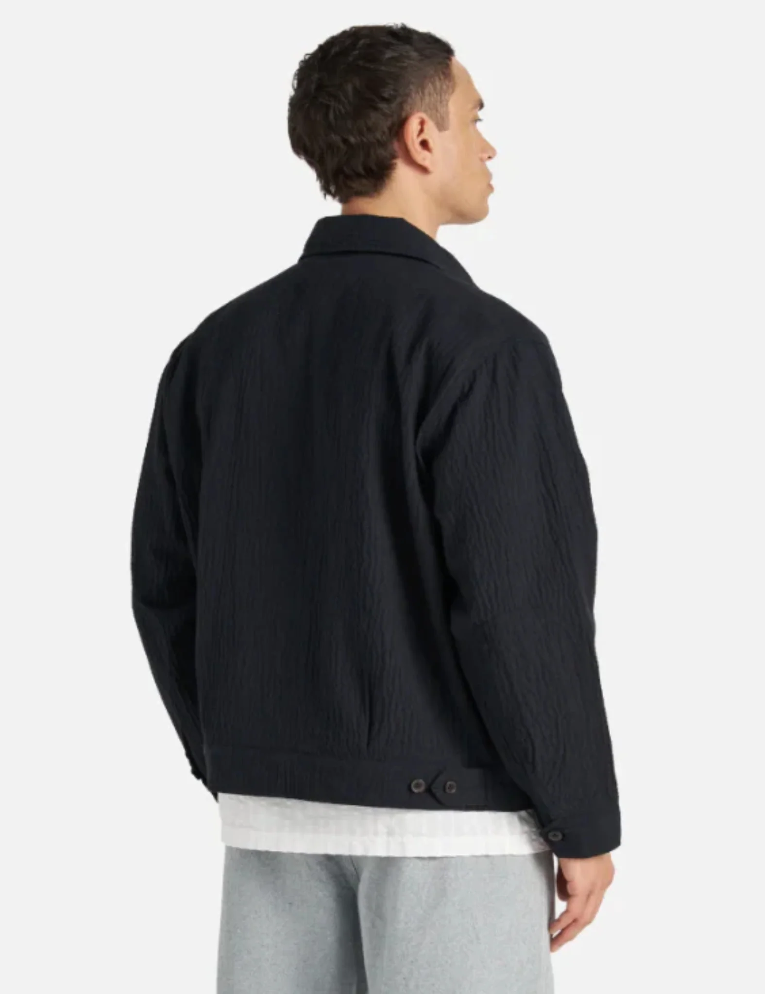 Universal Works E130 Jacket (Ospina Cotton) - Dark Navy Blue - Image 2
