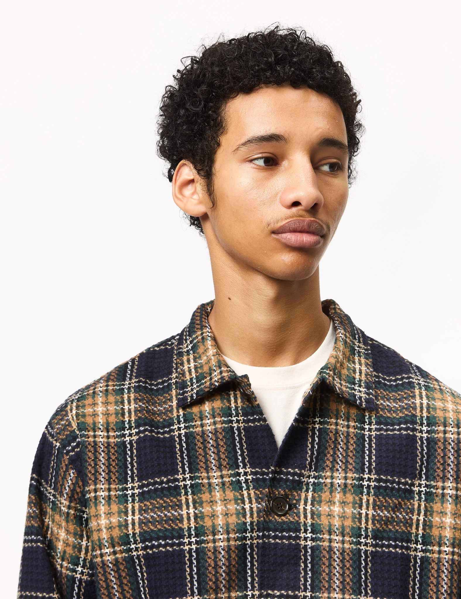 Universal Works Easy Jacket (Lake Cotton) - Navy Blue/Green - Image 3