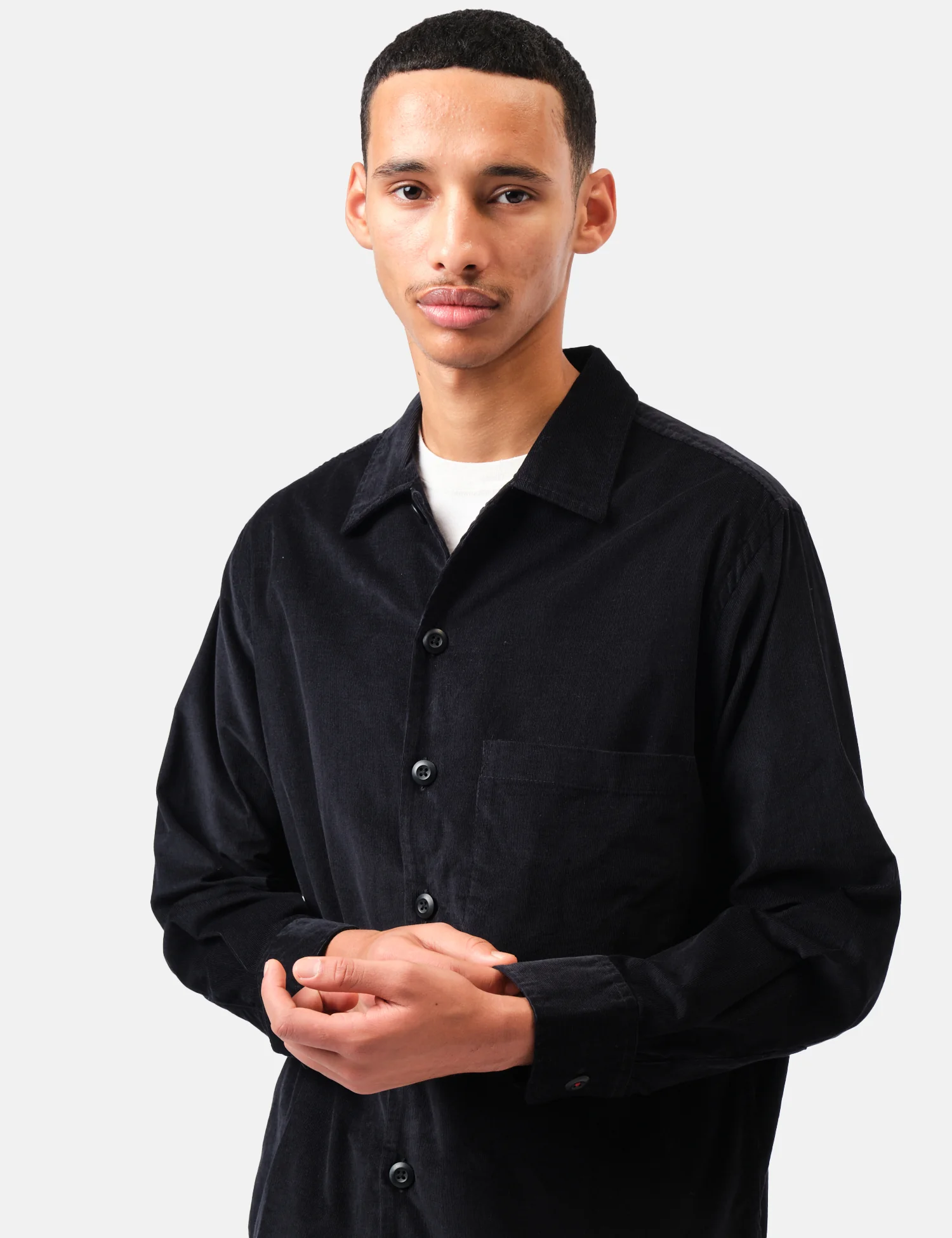 Universal Works Fatigue Shirt (Fine Cord) - Black - Image 2